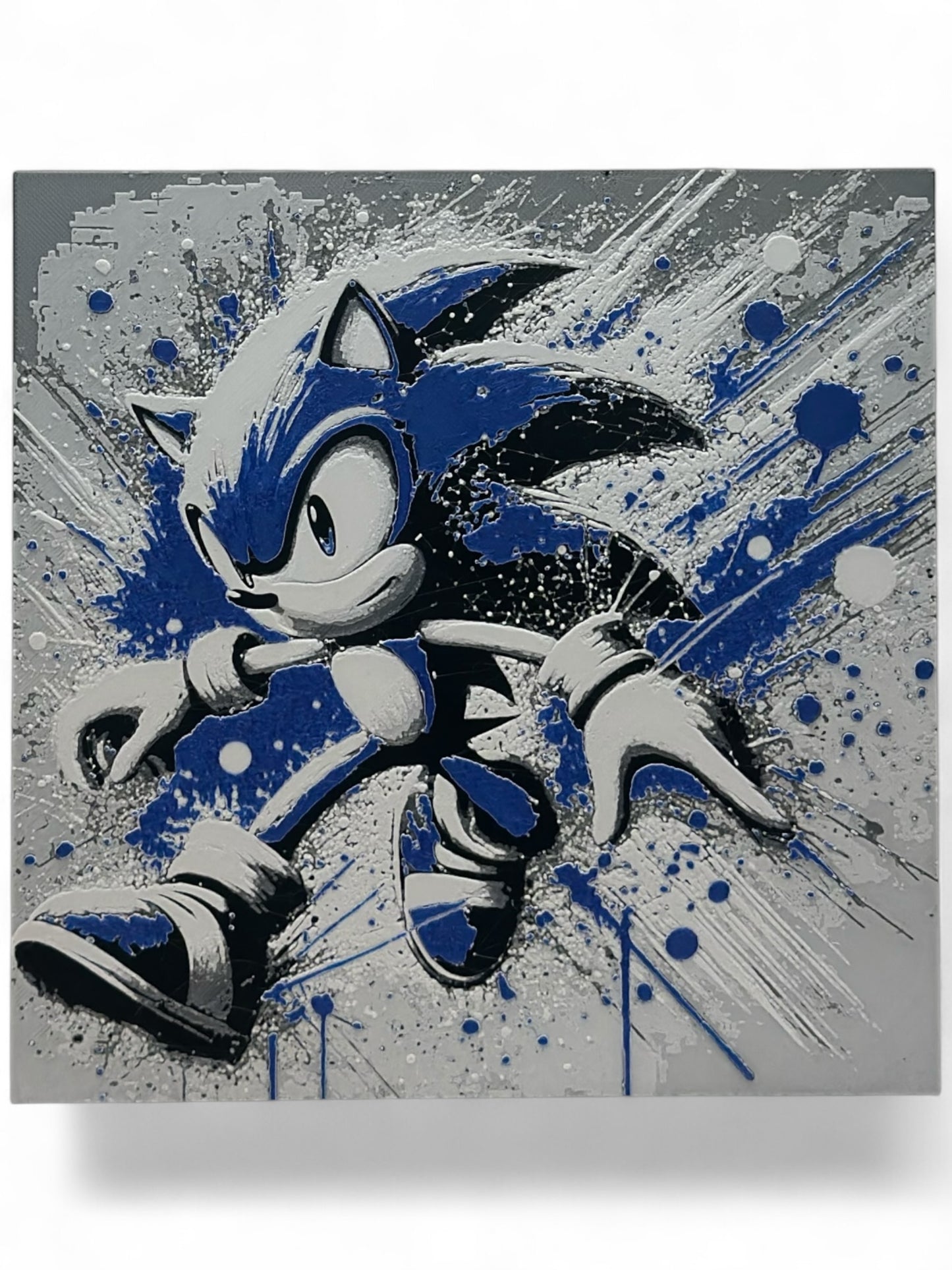 Sonic 3D artwork in wood frame