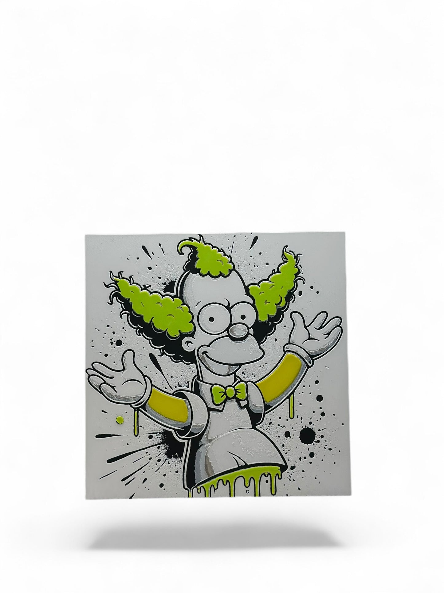Krusty 3D artwork in wood frame
