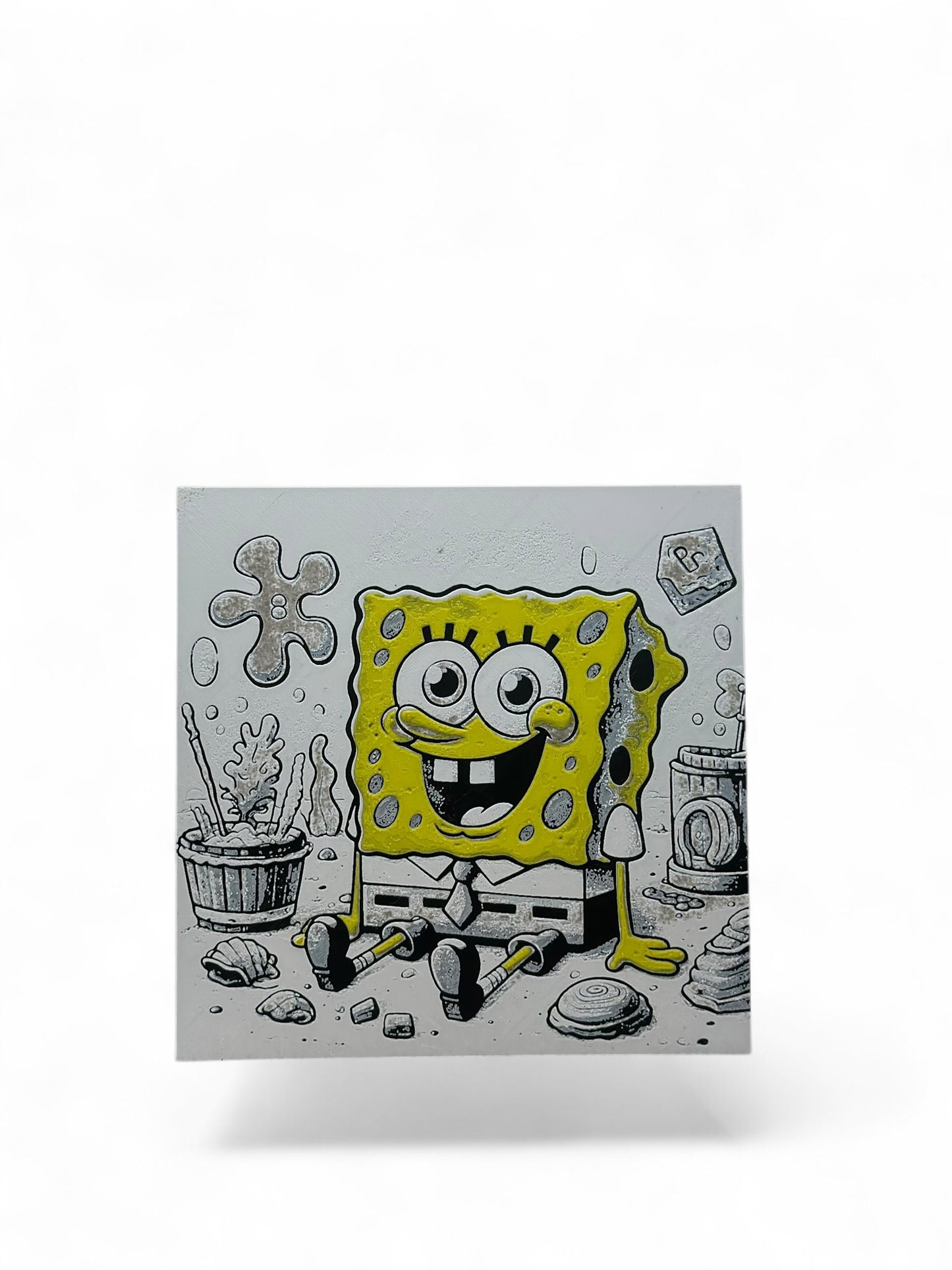 Spongebob 3D artwork in wood frame