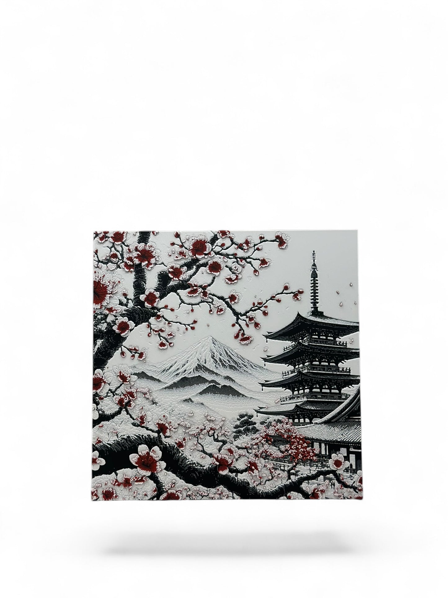 Japanese Cherry Blossom 3D artwork in wood frame