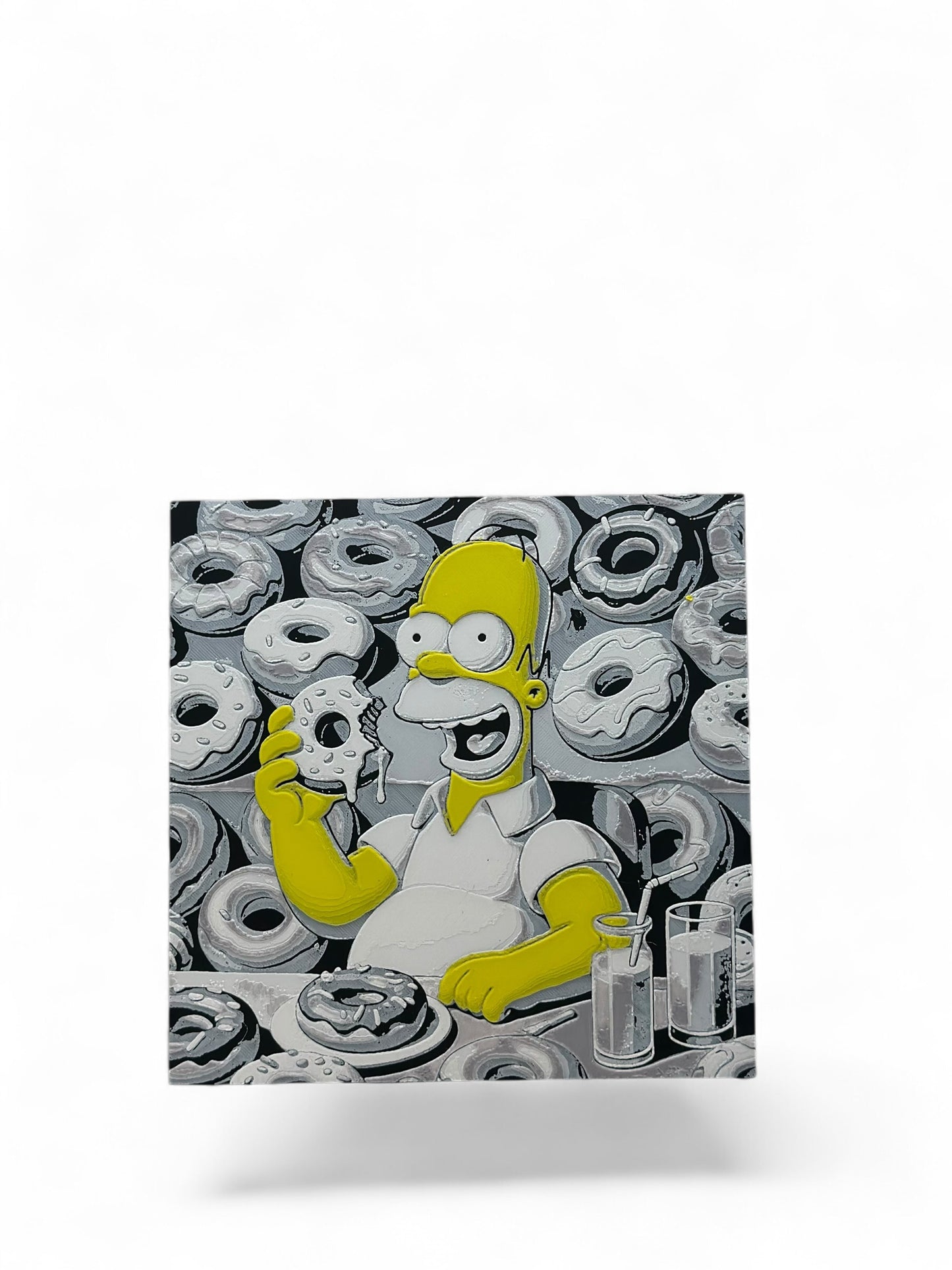 Homer 3D artwork in wood frame