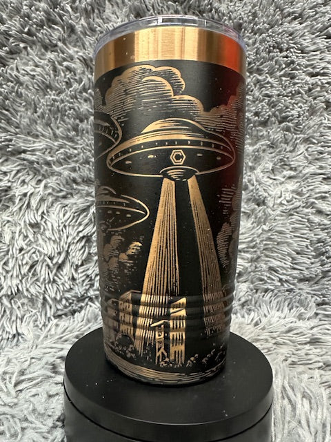 20 oz Tumbler - Rose Gold - Aliens