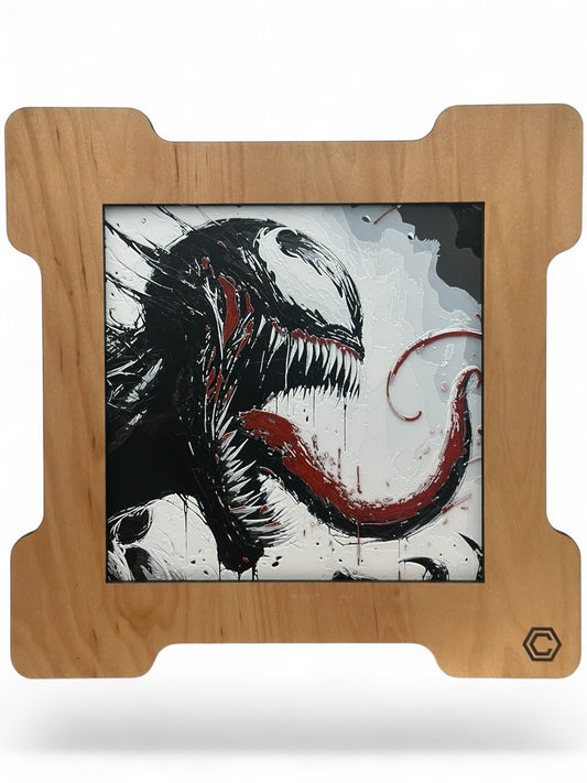Venom 3D artwork in wood frame