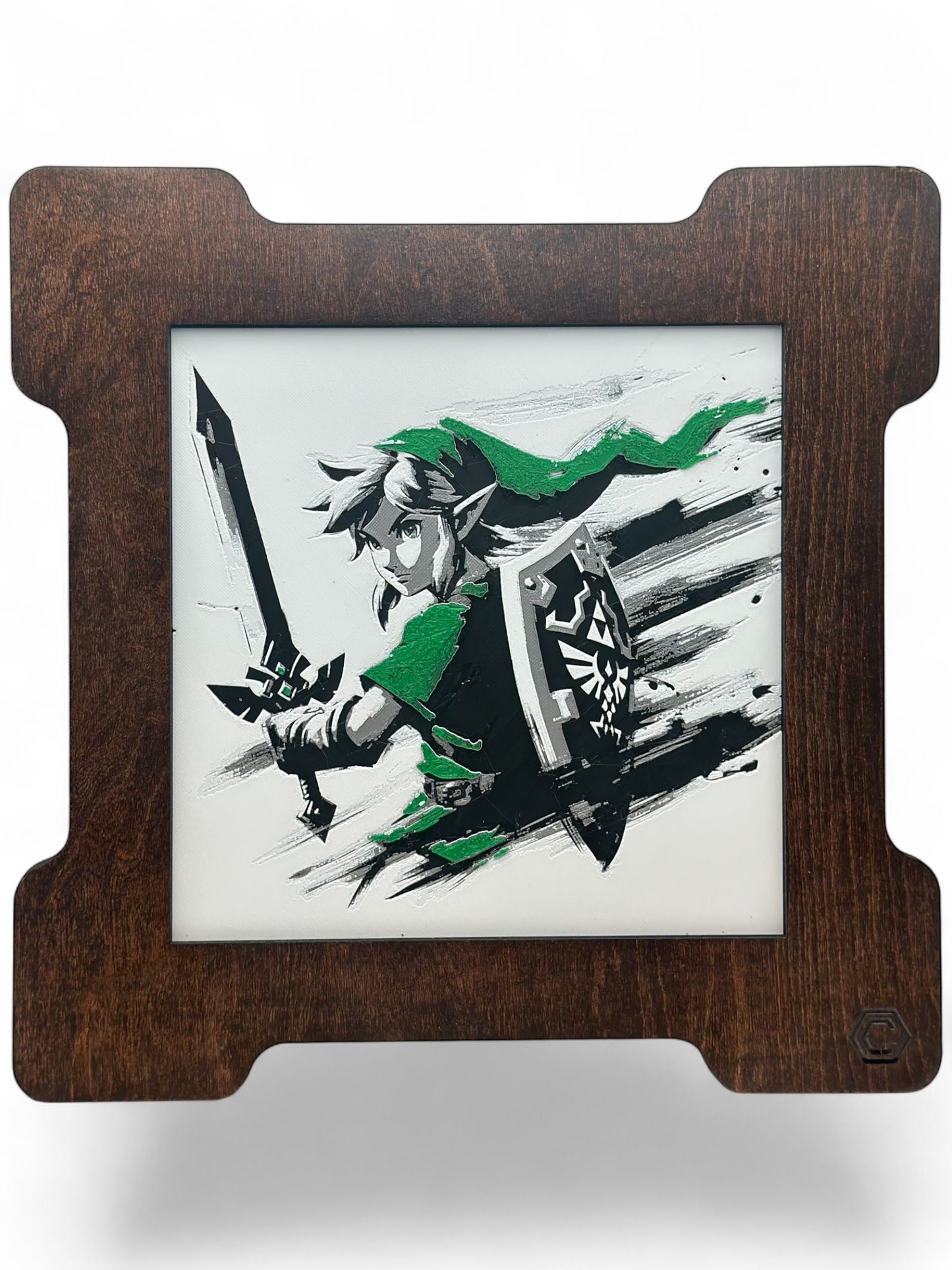 Link 3D artwork in wood frame