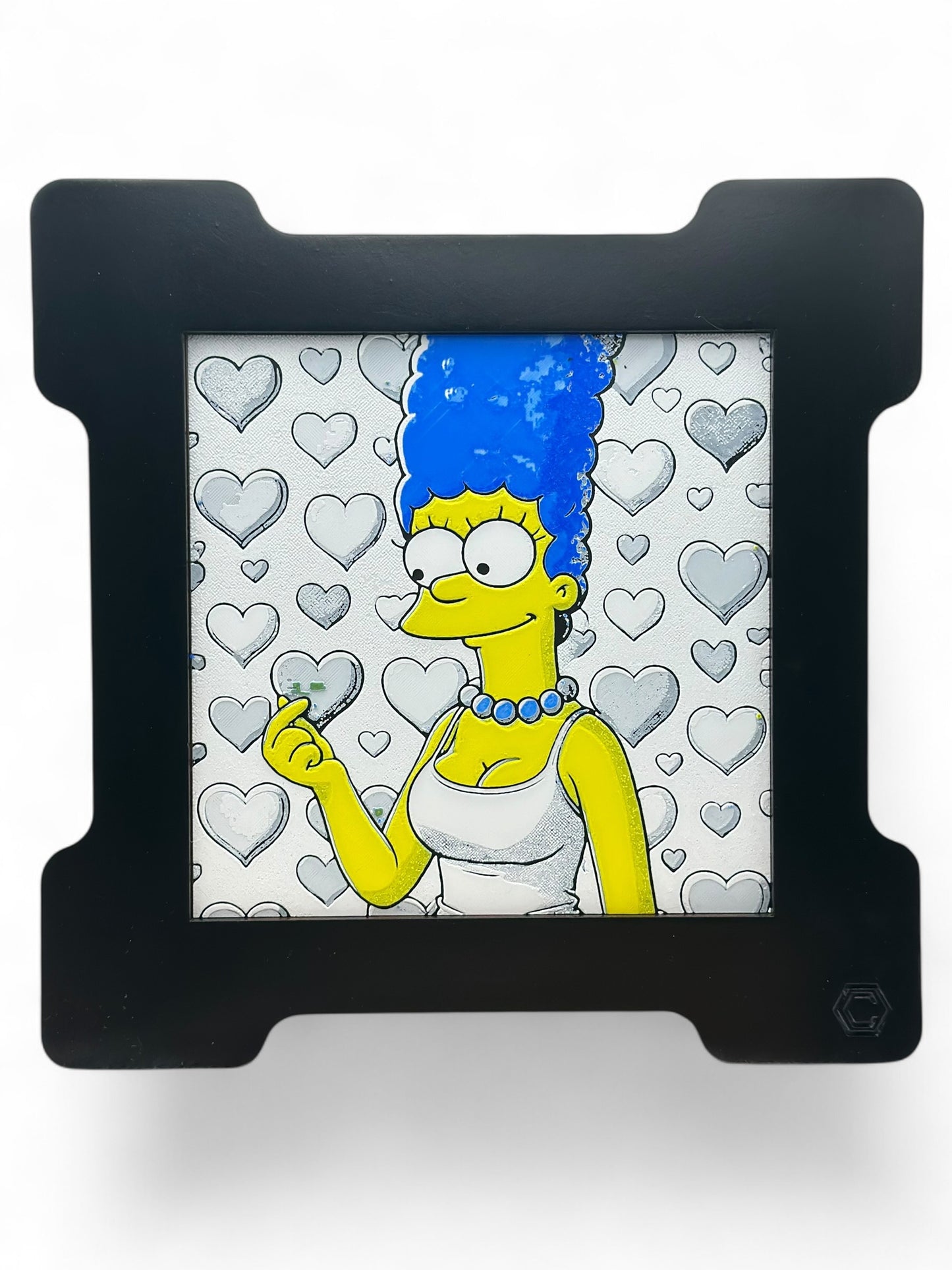 Marge 3D artwork in wood frame