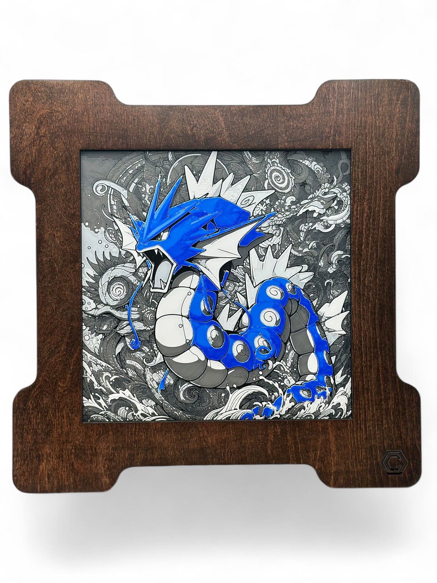 Sea Monster 3D artwork in wood frame
