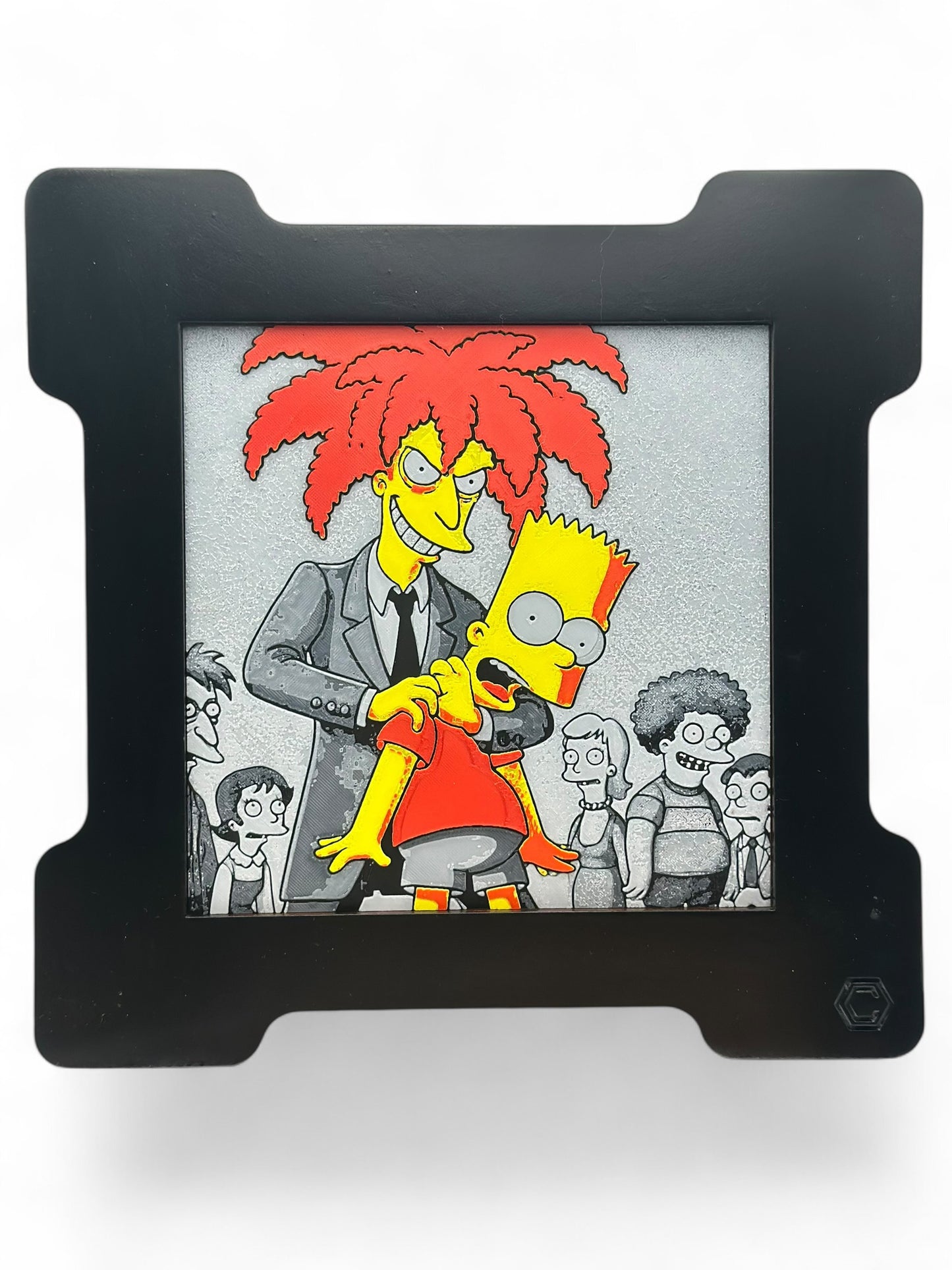 Side Show Bob 3D artwork in wood frame