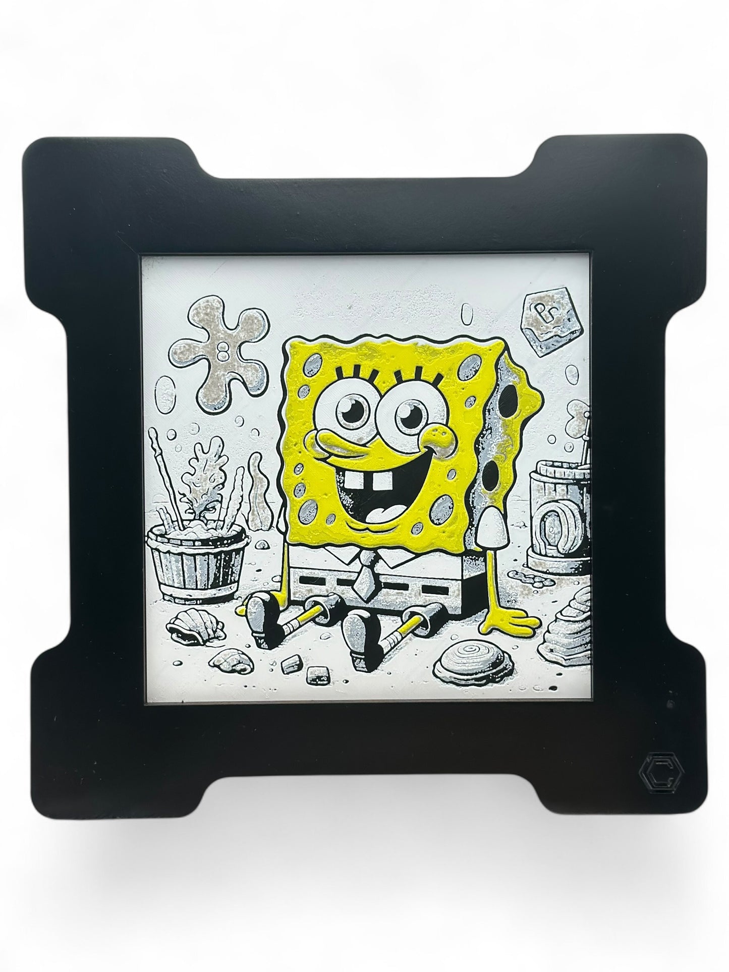 Spongebob 3D artwork in wood frame