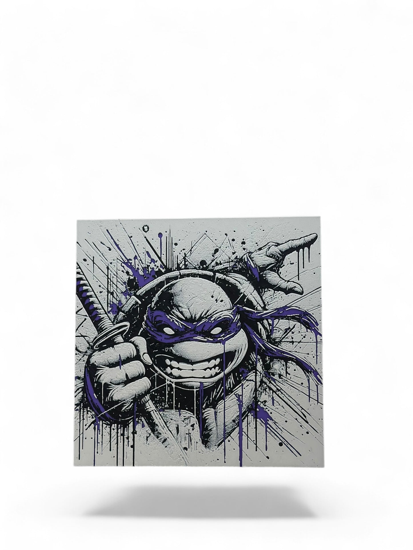 Purple Turtle 3D artwork in wood frame