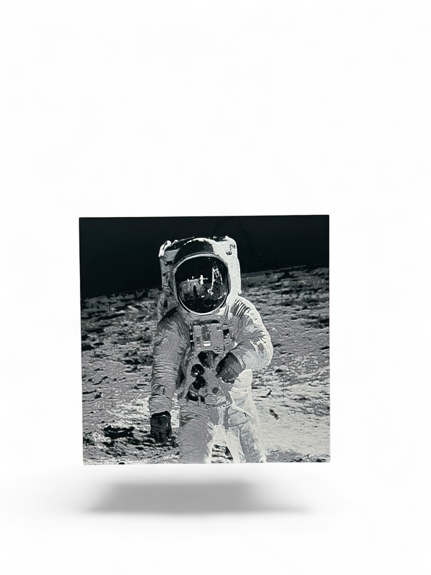 Moon Landing 3D artwork in wood frame