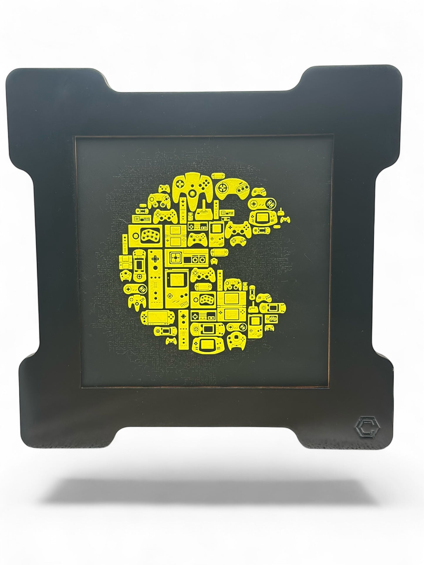 Pac Man 3D artwork in wood frame