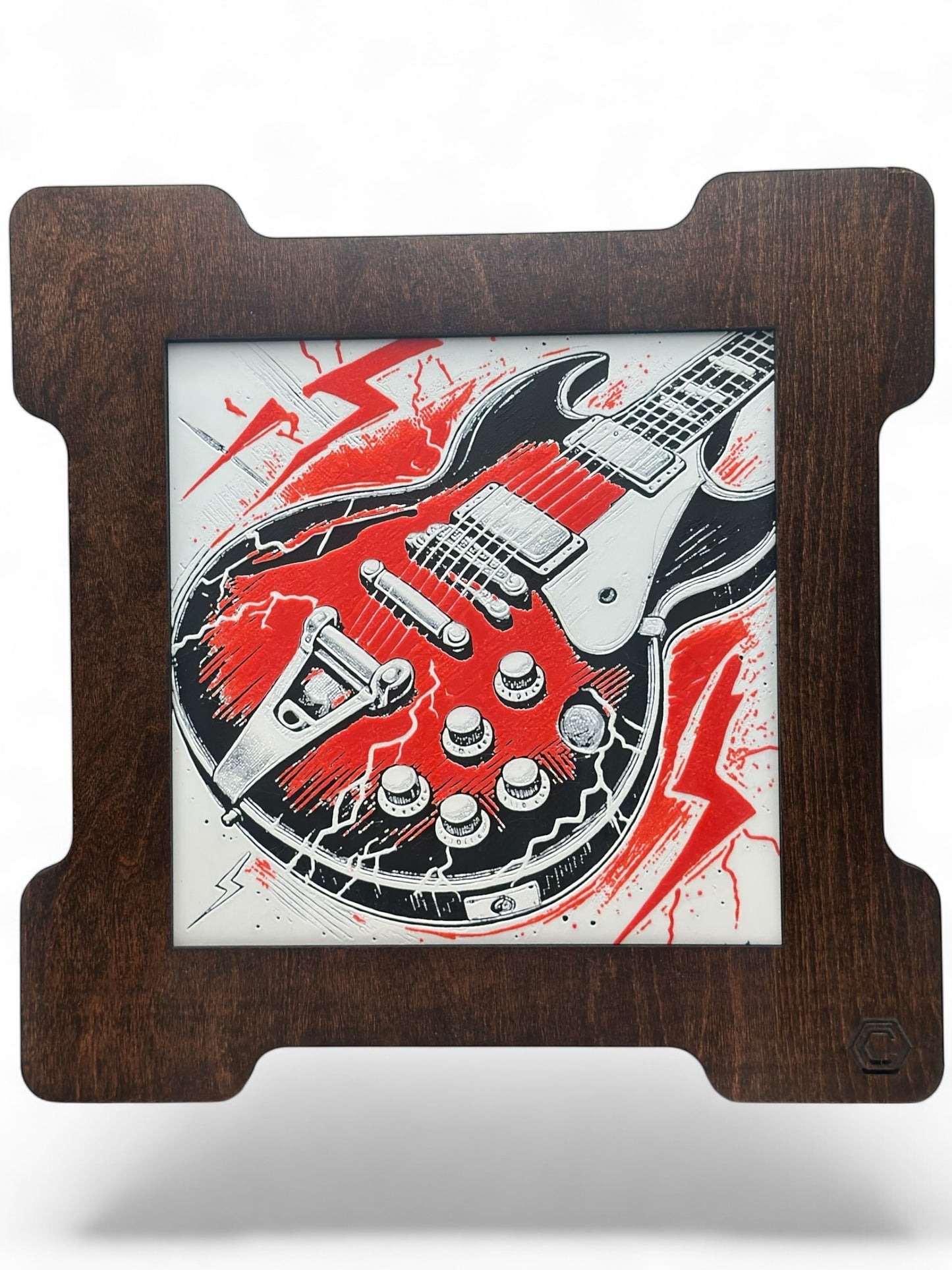 Guitar 3D artwork in wood frame