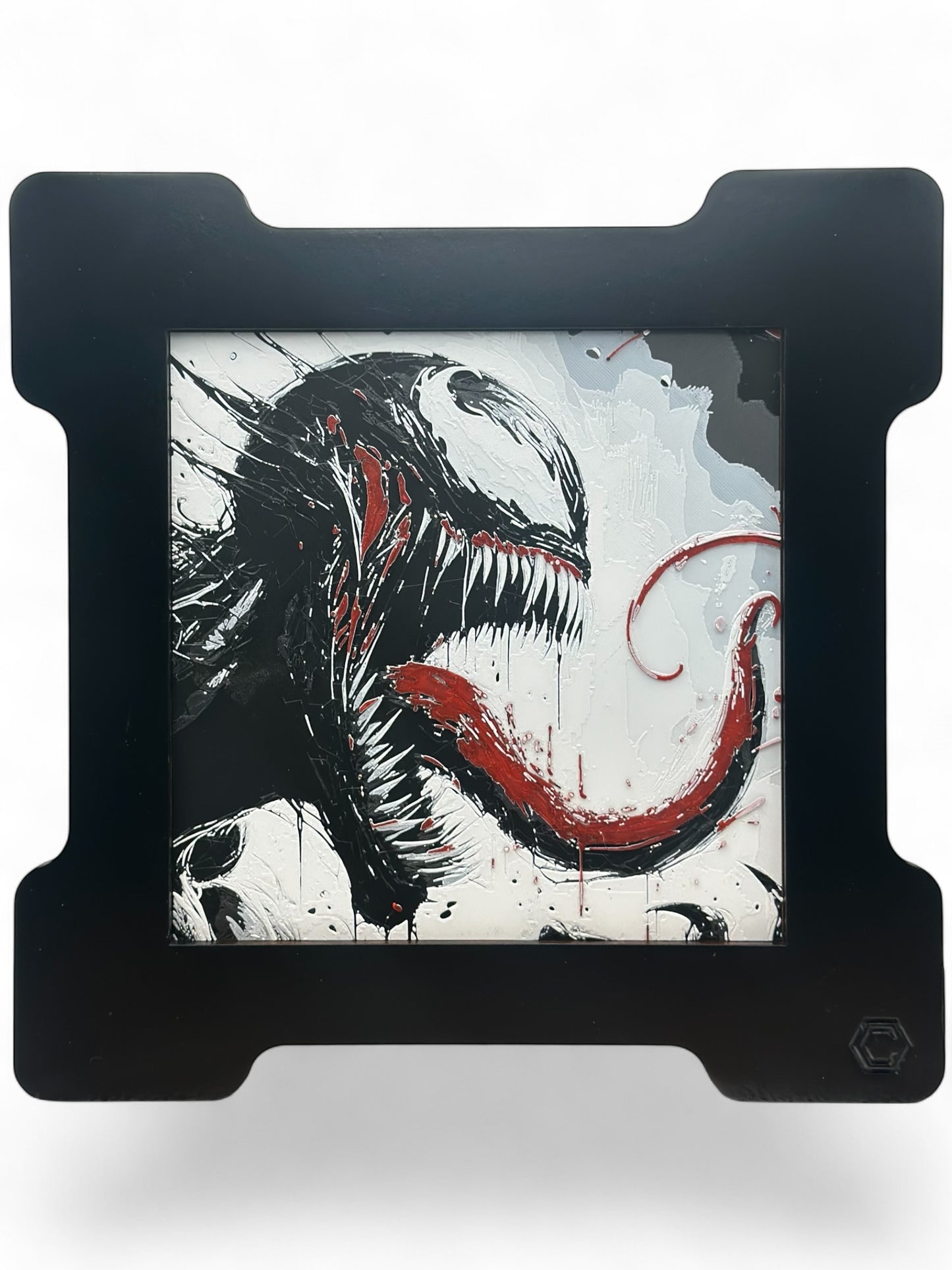 Venom 3D artwork in wood frame