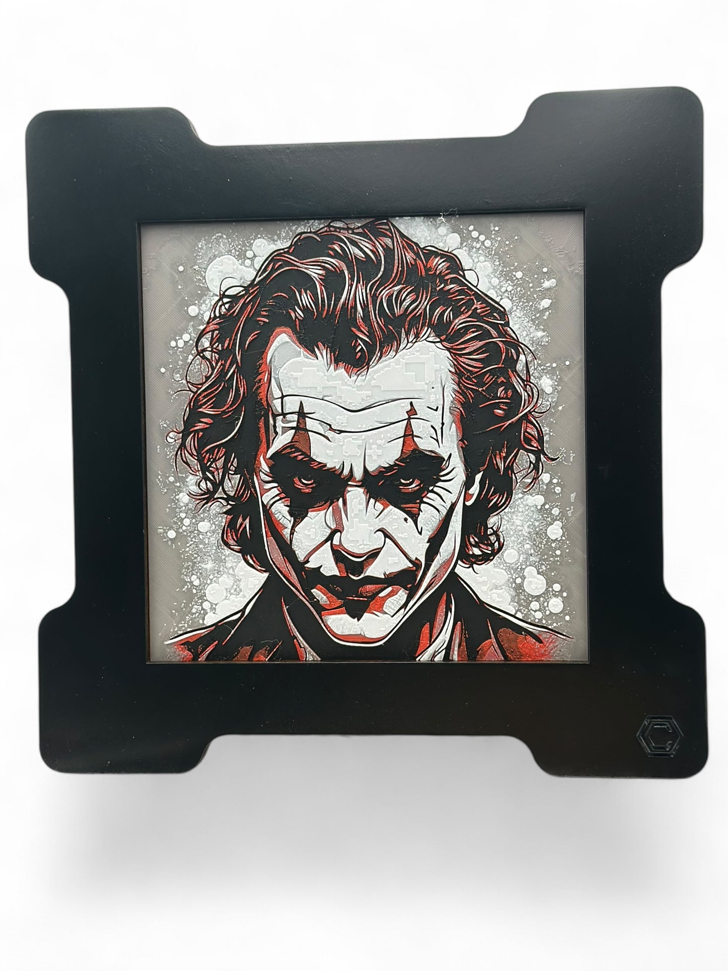 Joker 3D artwork in wood frame