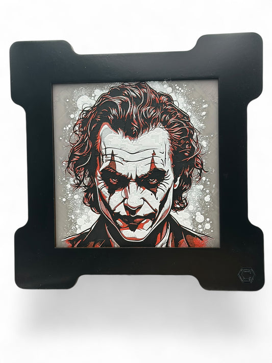 Joker 3D artwork in wood frame