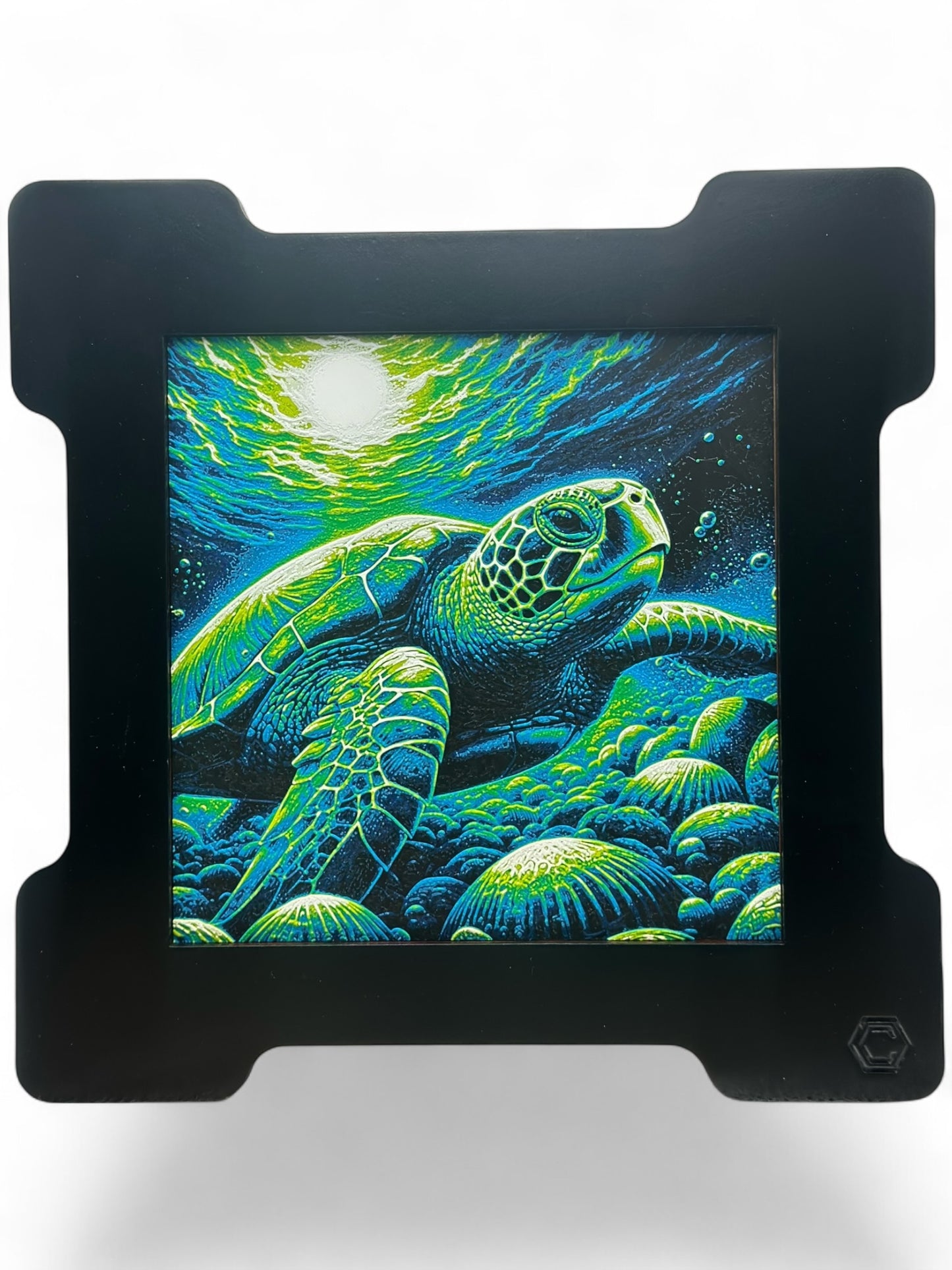 Sea Turtle 3D artwork in wood frame