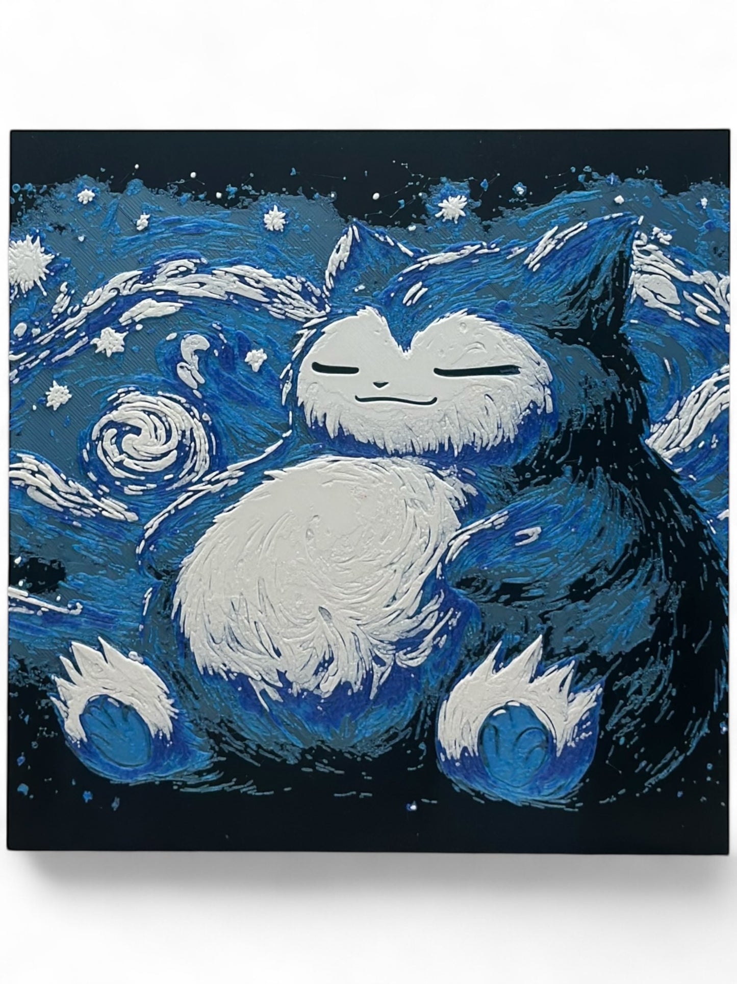 Snorlax 3D artwork in wood frame