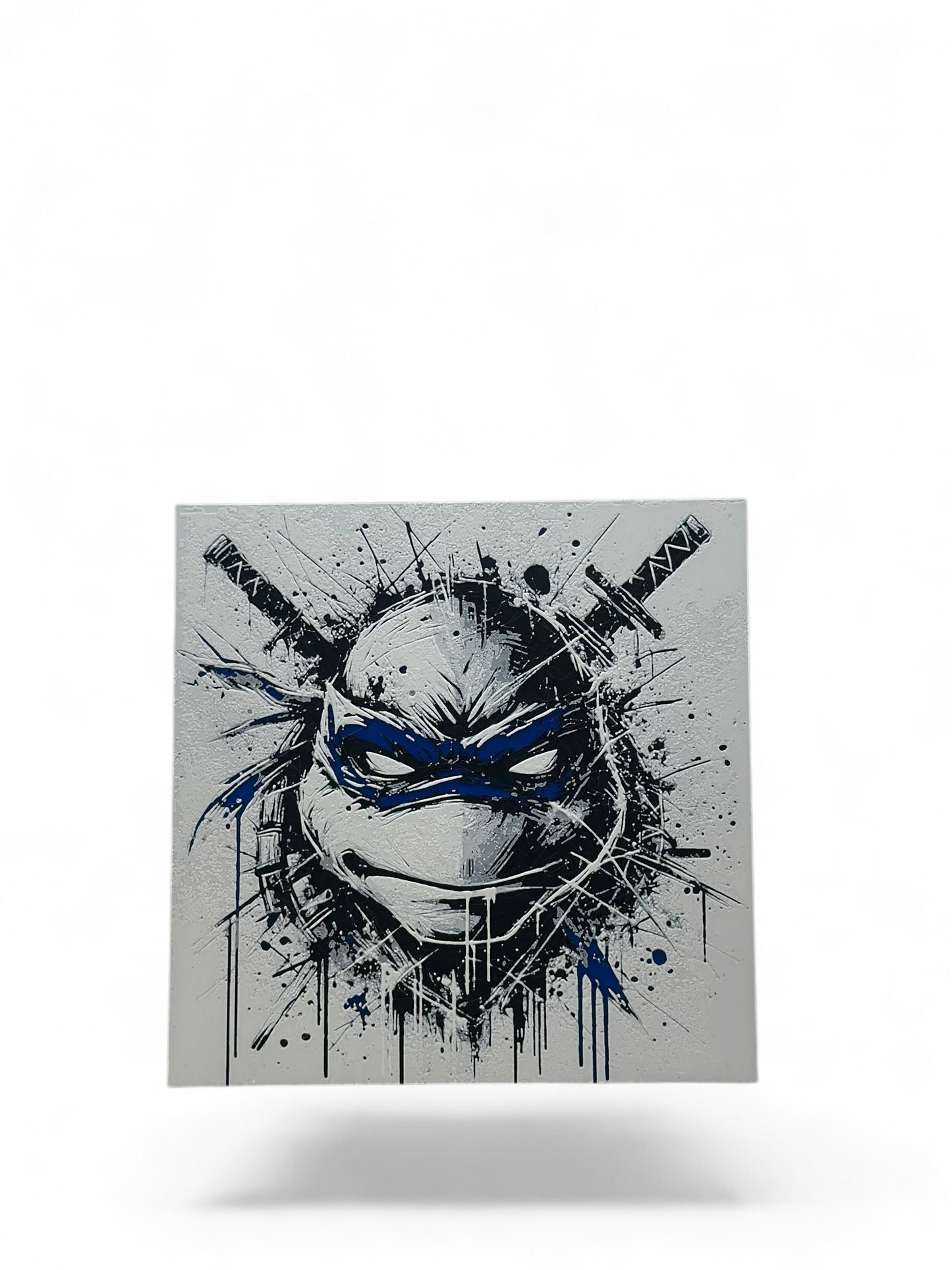 Blue Turtle 3D artwork in wood frame