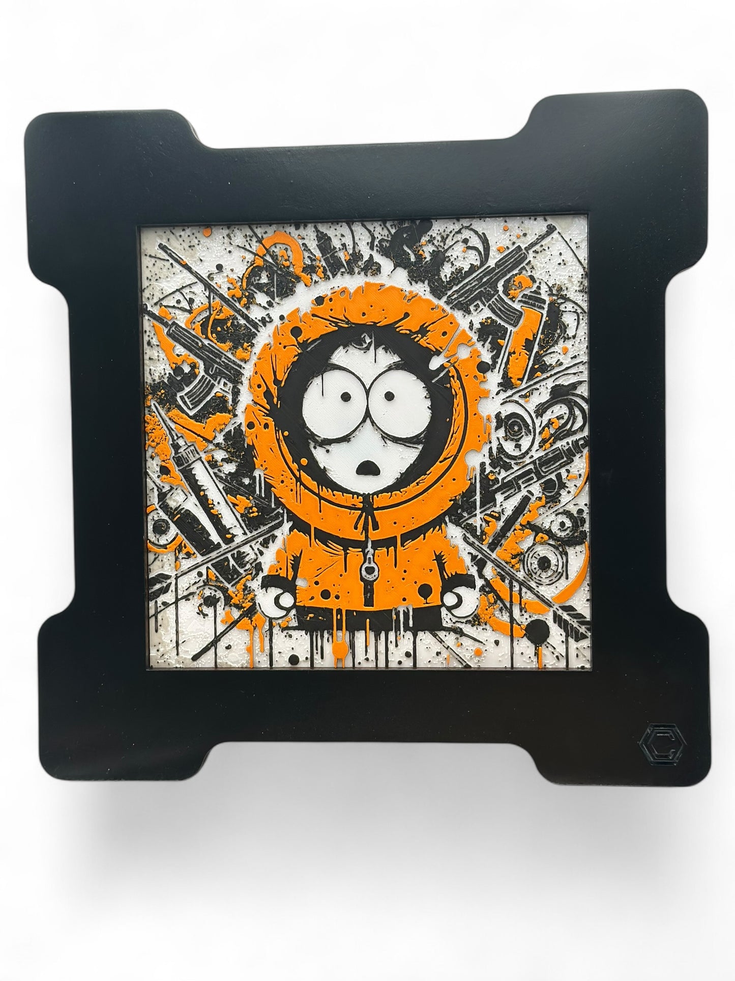Kenny 3D artwork in wood frame