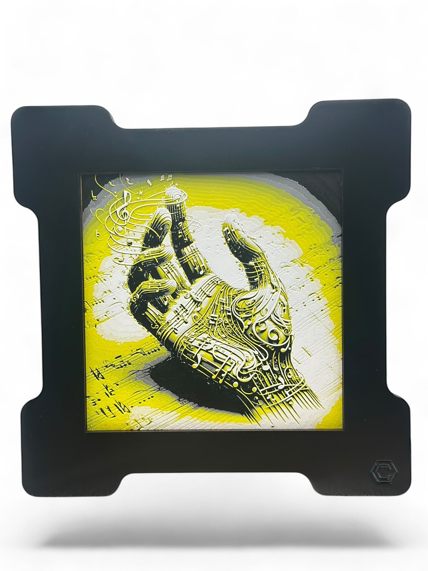 Music Hand 3D artwork in wood frame