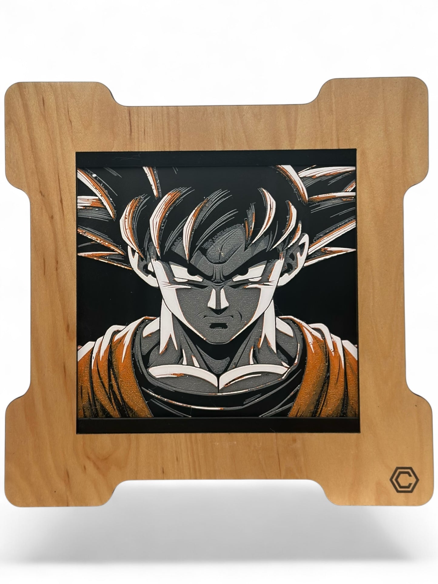 Goku 3D artwork in wood frame