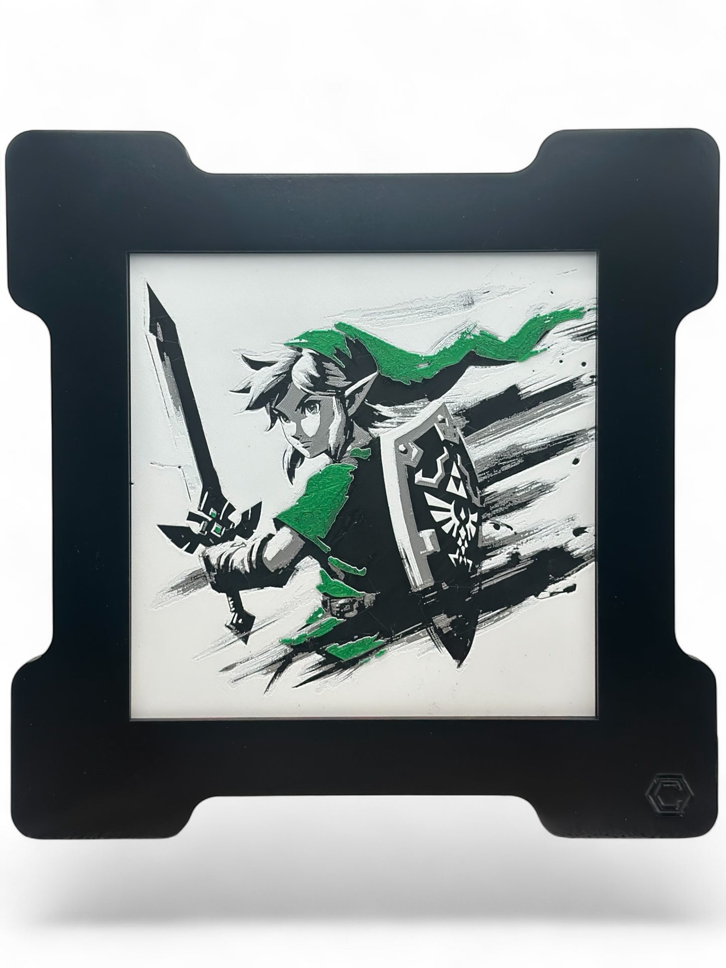 Link 3D artwork in wood frame