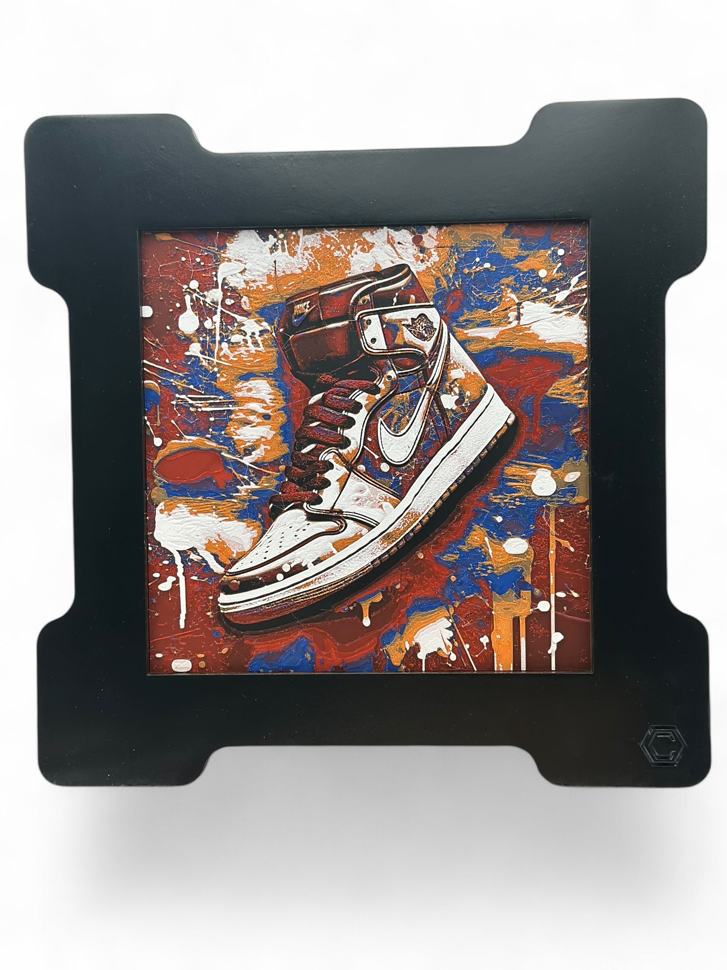 Shoes 2 3D artwork in wood frame