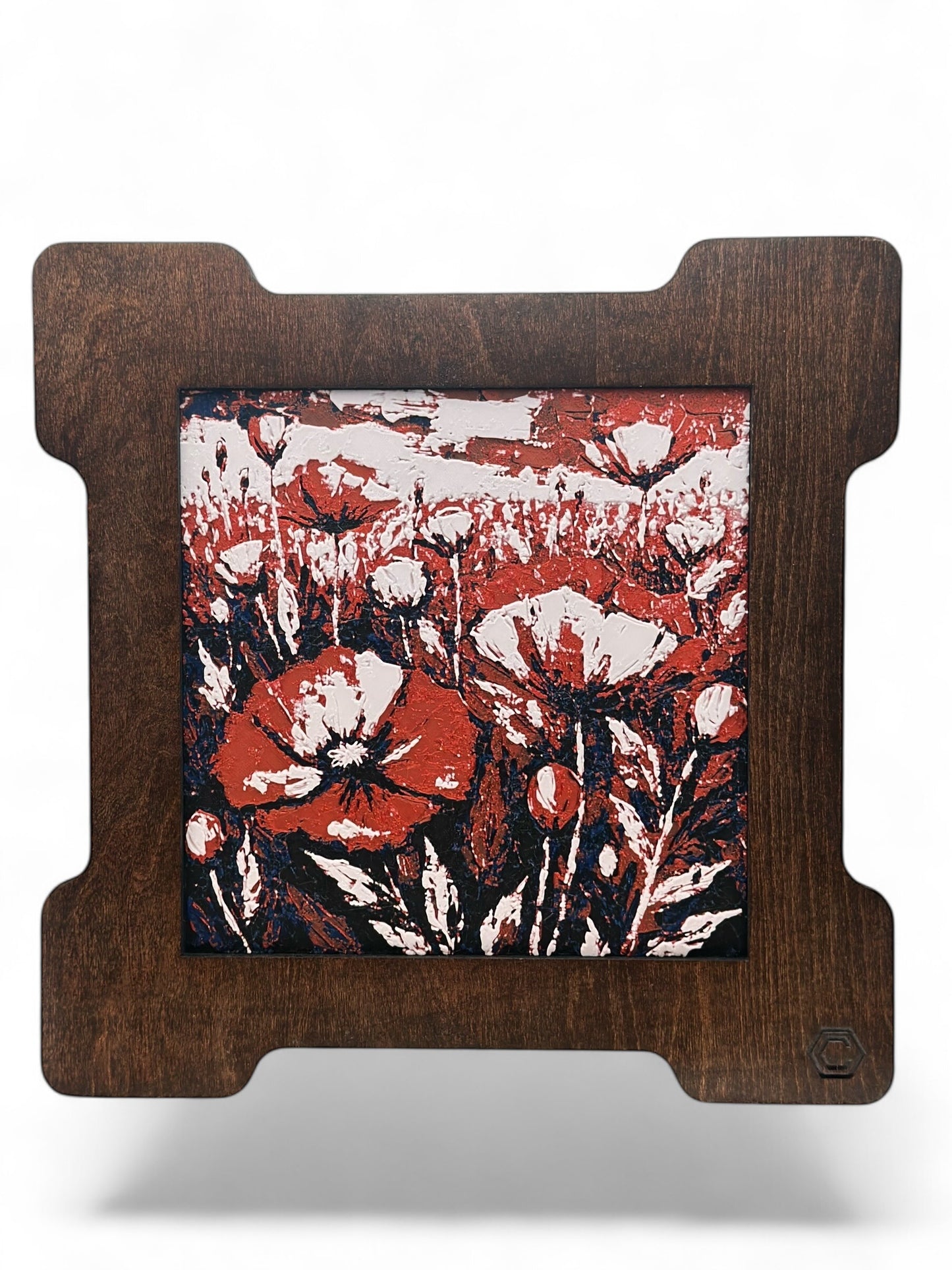 Flower Field 3D artwork in wood frame