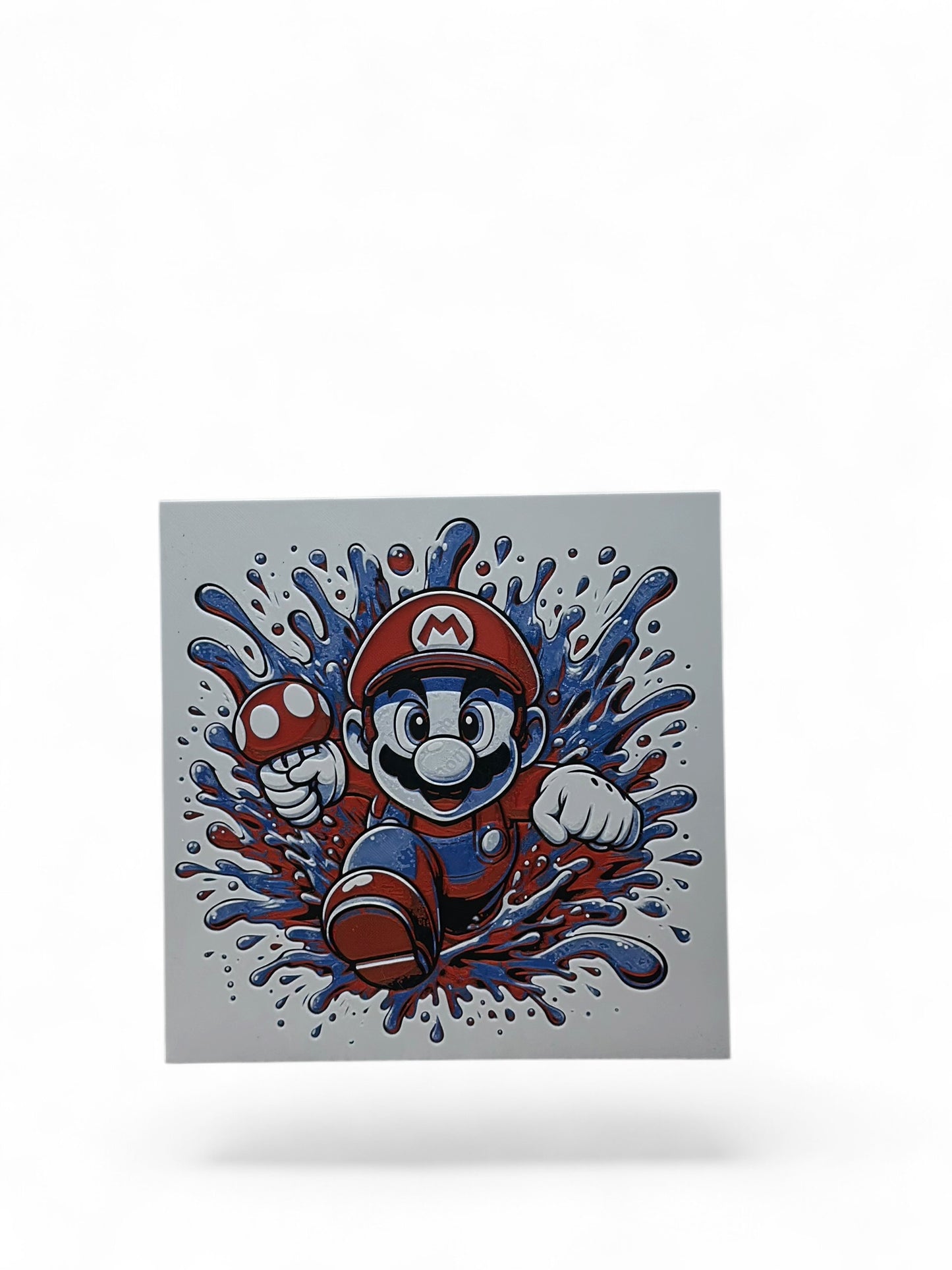 Mario Splash 3D artwork in wood frame