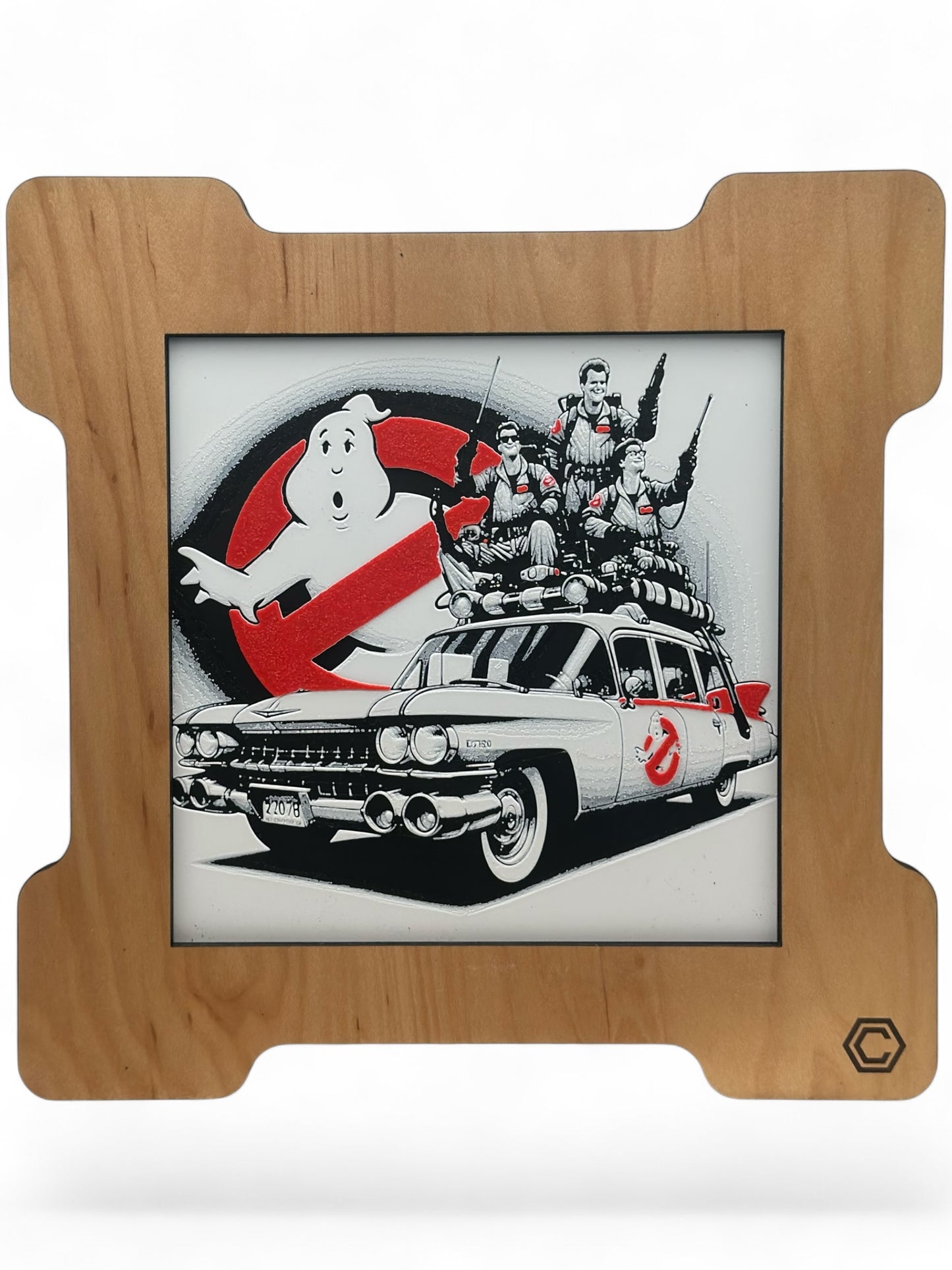 Ghostbusters 3D artwork in wood frame