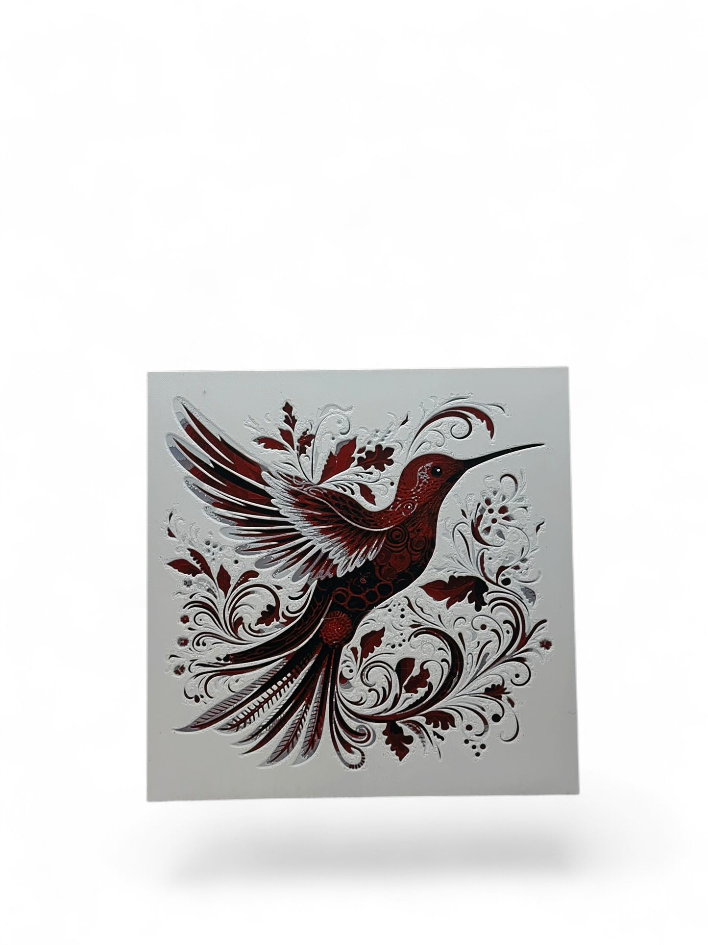 Hummingbird 3D artwork in wood frame
