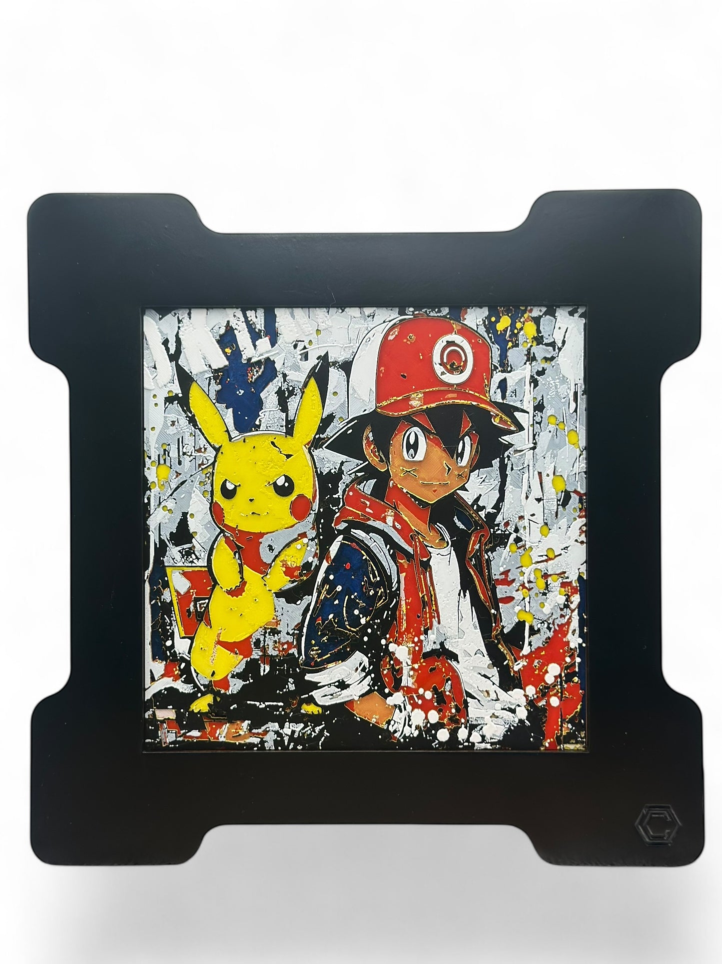 Anime Trio 3D artwork in wood frame