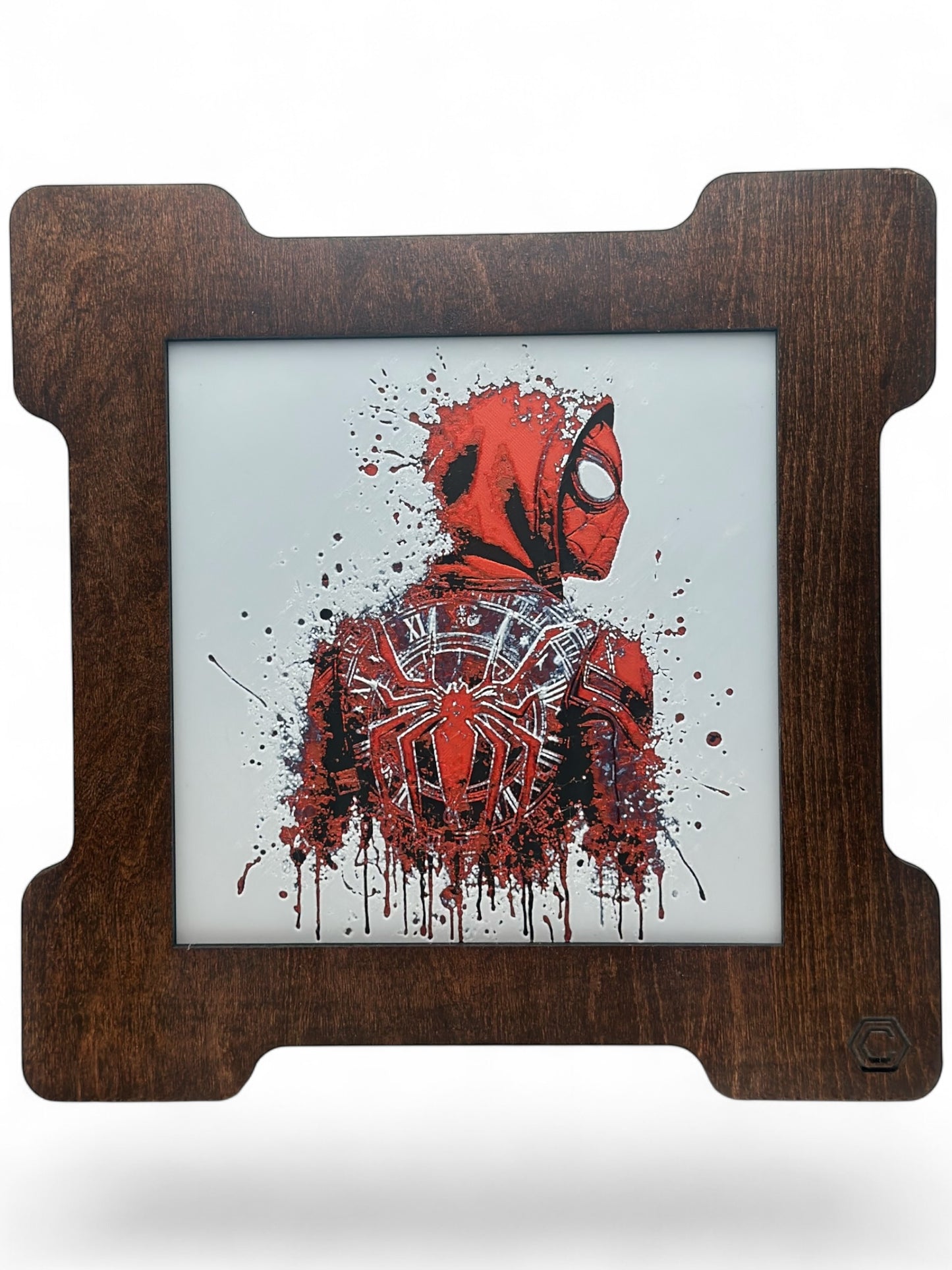 Spider Hoodie 3D artwork in wood frame