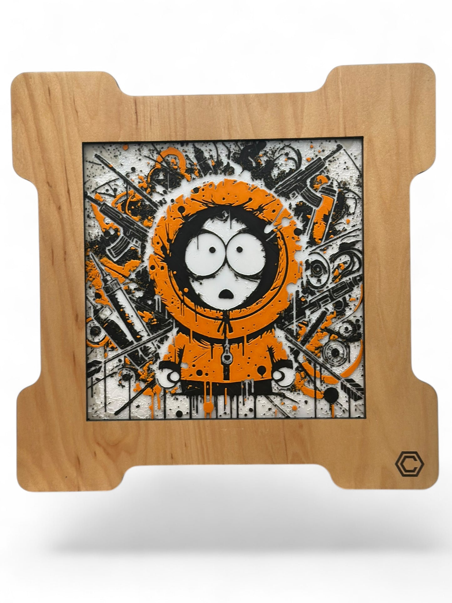 Kenny 3D artwork in wood frame