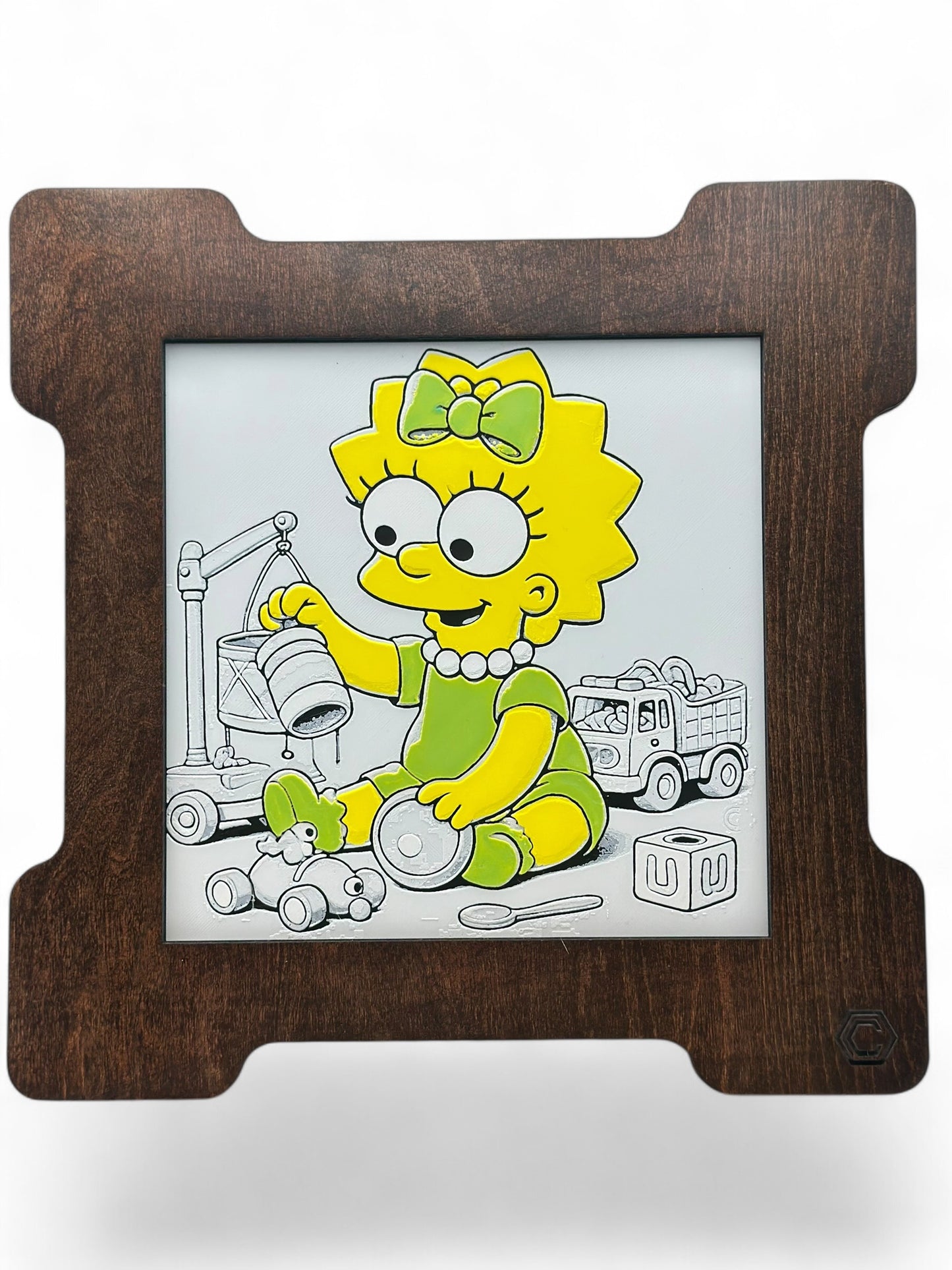 Maggie 3D artwork in wood frame