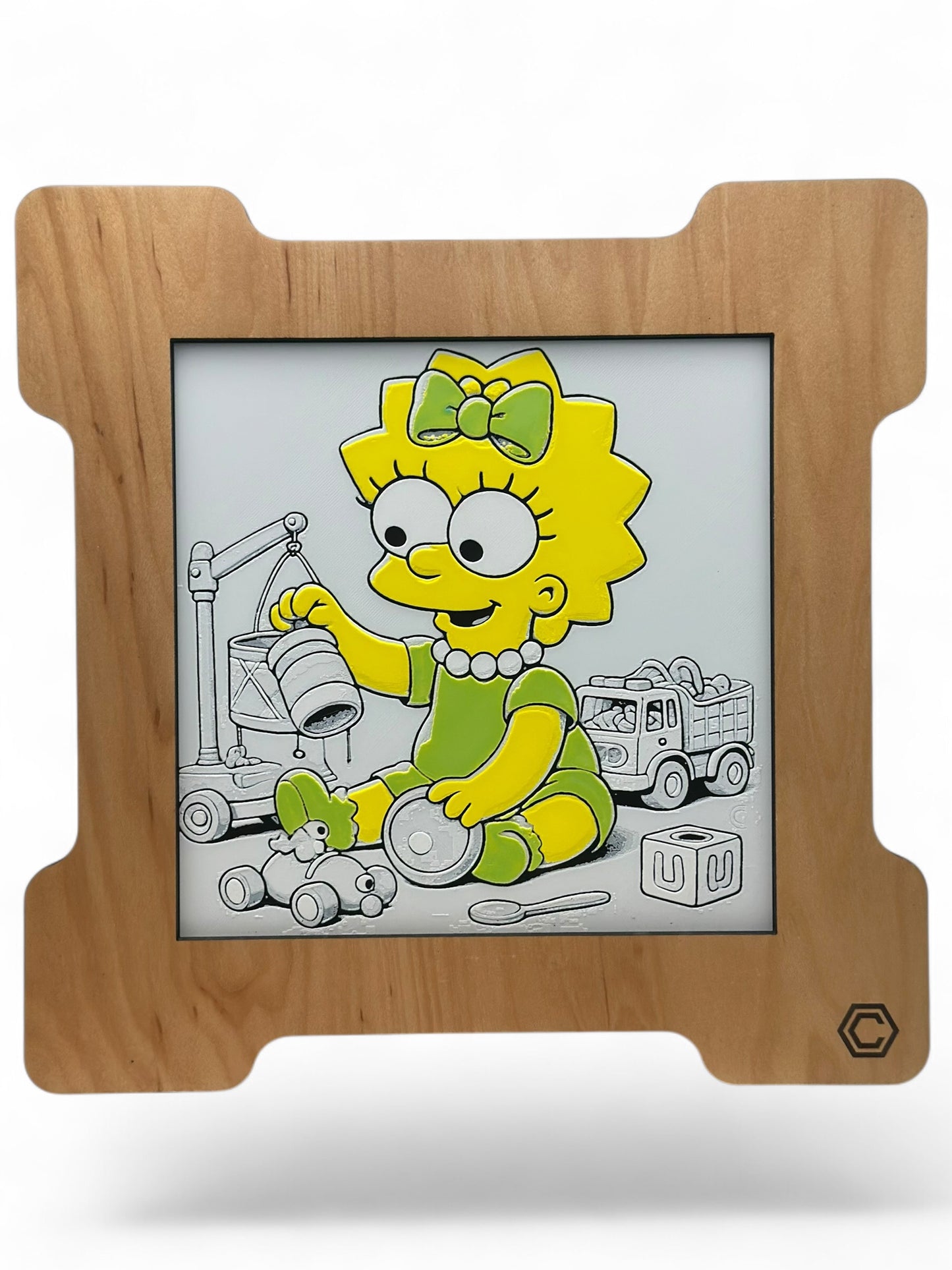 Maggie 3D artwork in wood frame