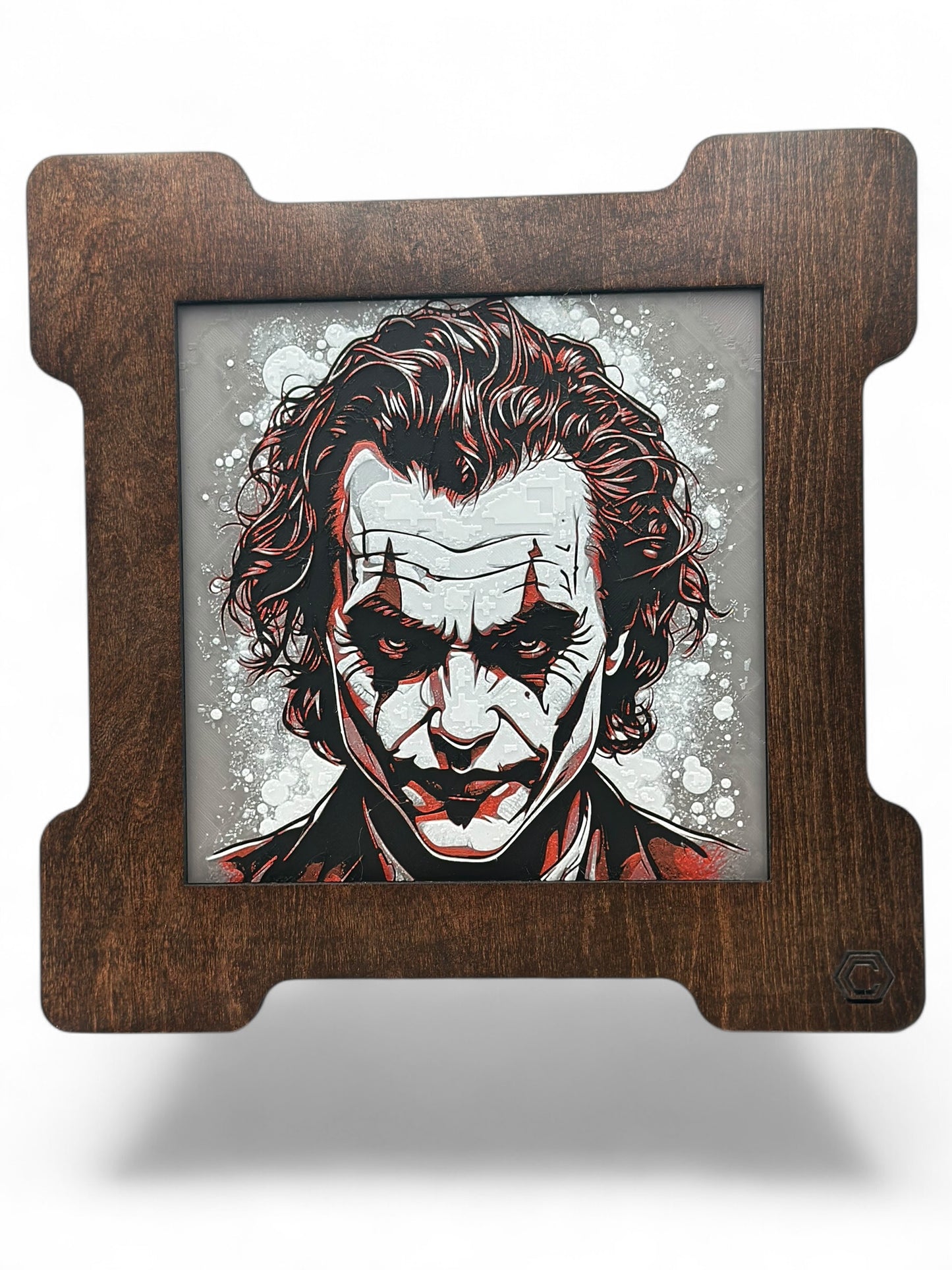 Joker 3D artwork in wood frame