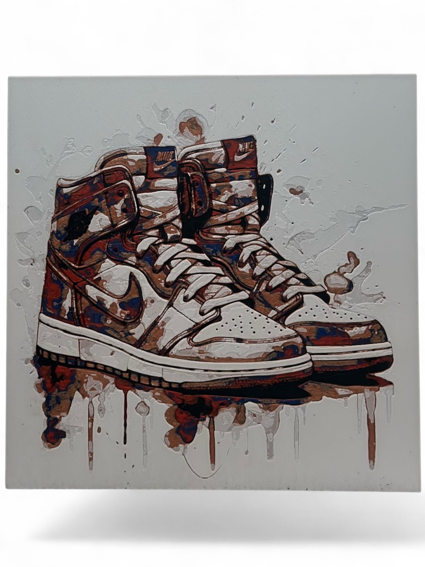 Shoes 3D artwork in wood frame