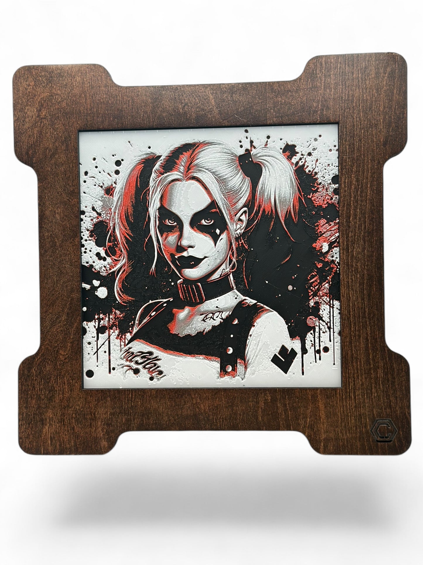 Harley 3D artwork in wood frame
