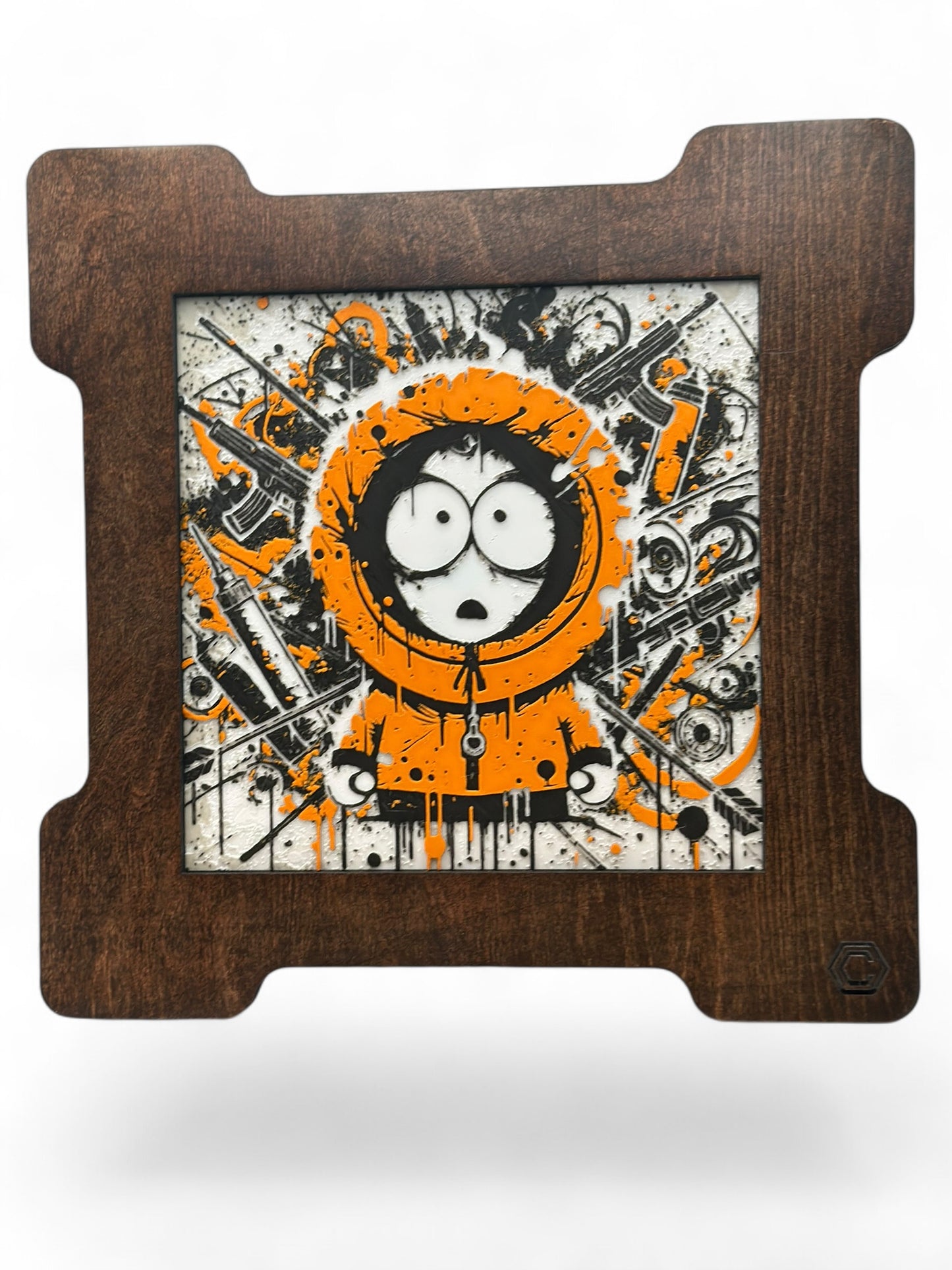 Kenny 3D artwork in wood frame