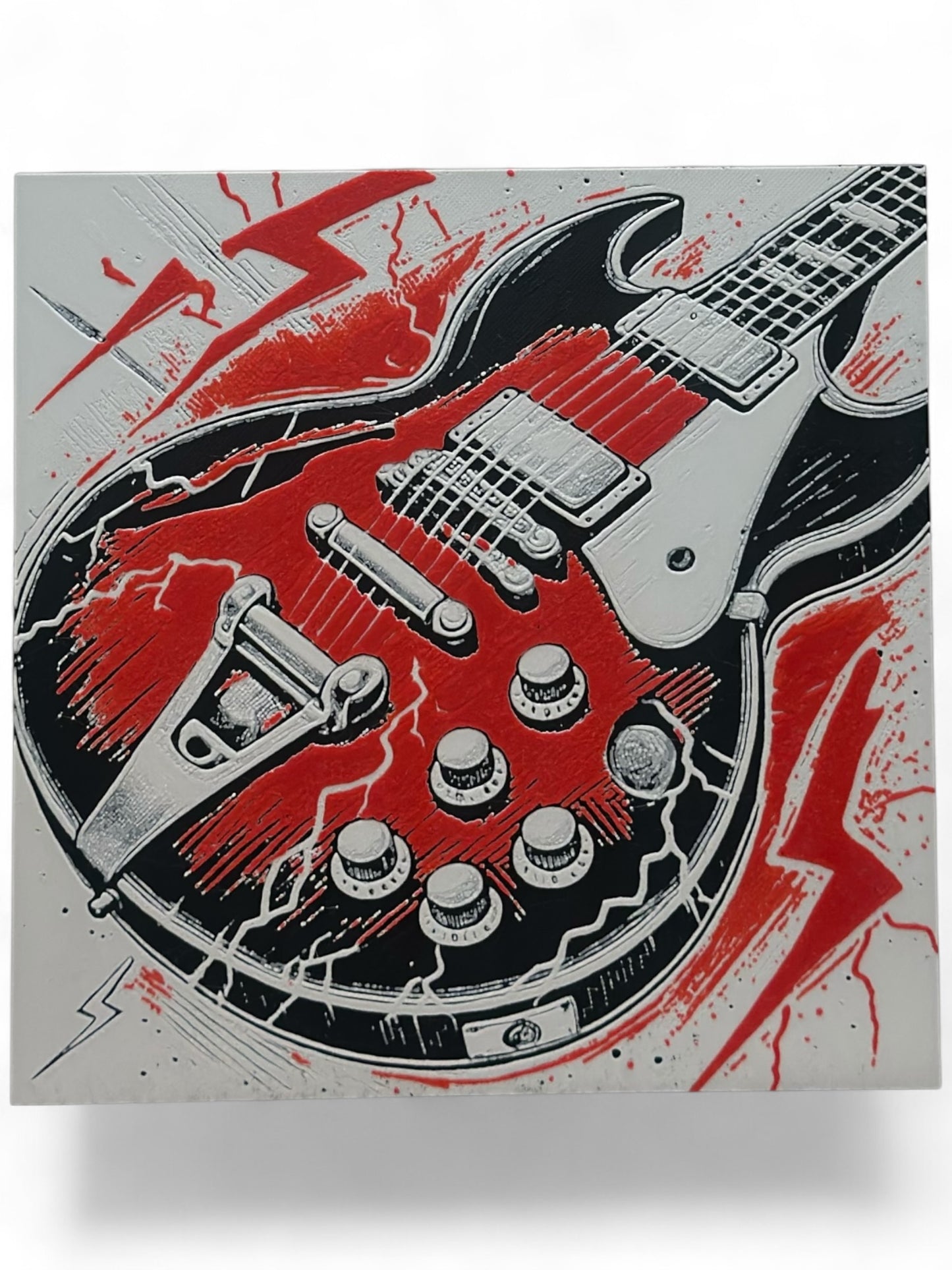 Guitar 3D artwork in wood frame