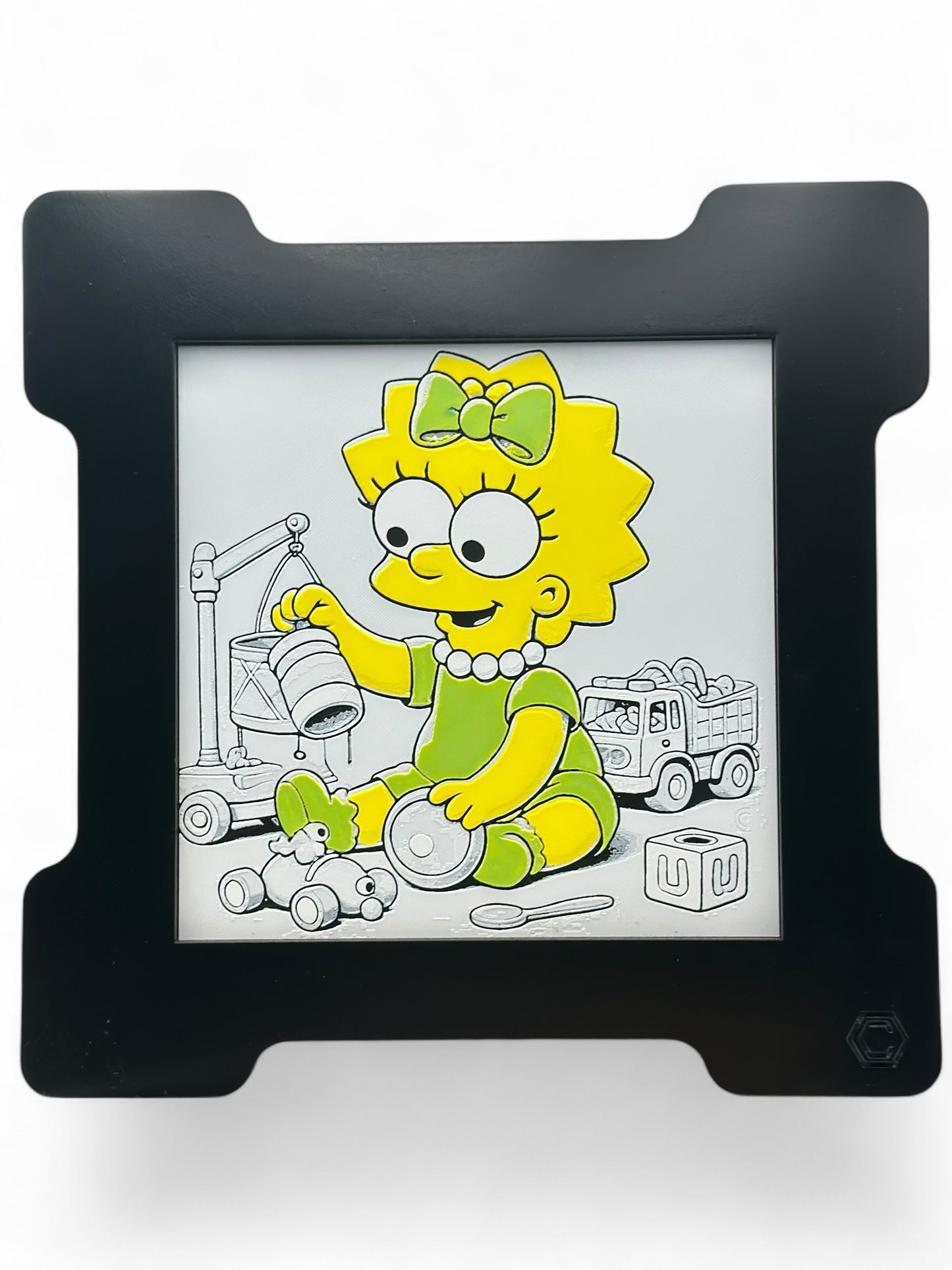 Maggie 3D artwork in wood frame