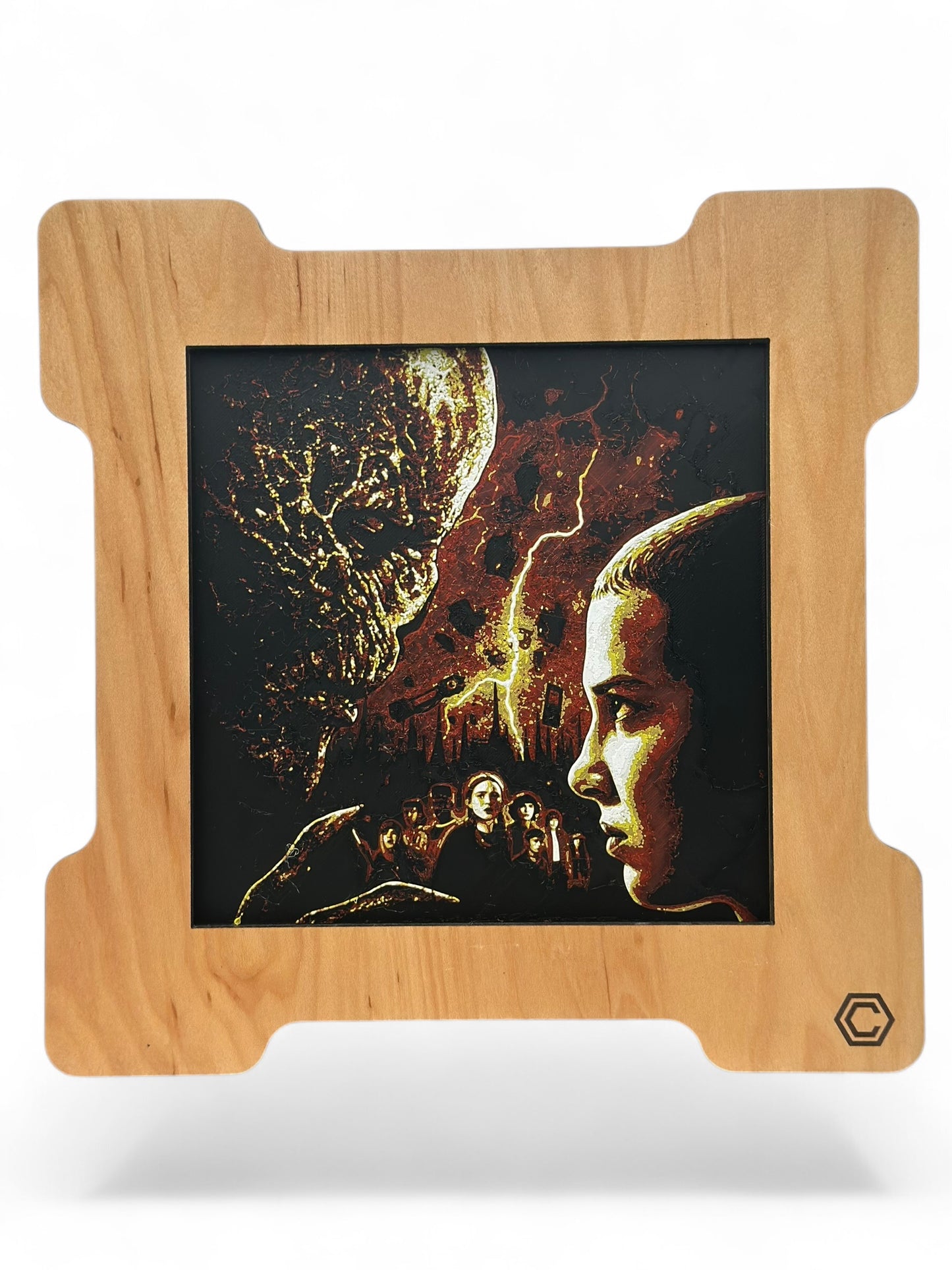 Stranger 3D artwork in wood frame