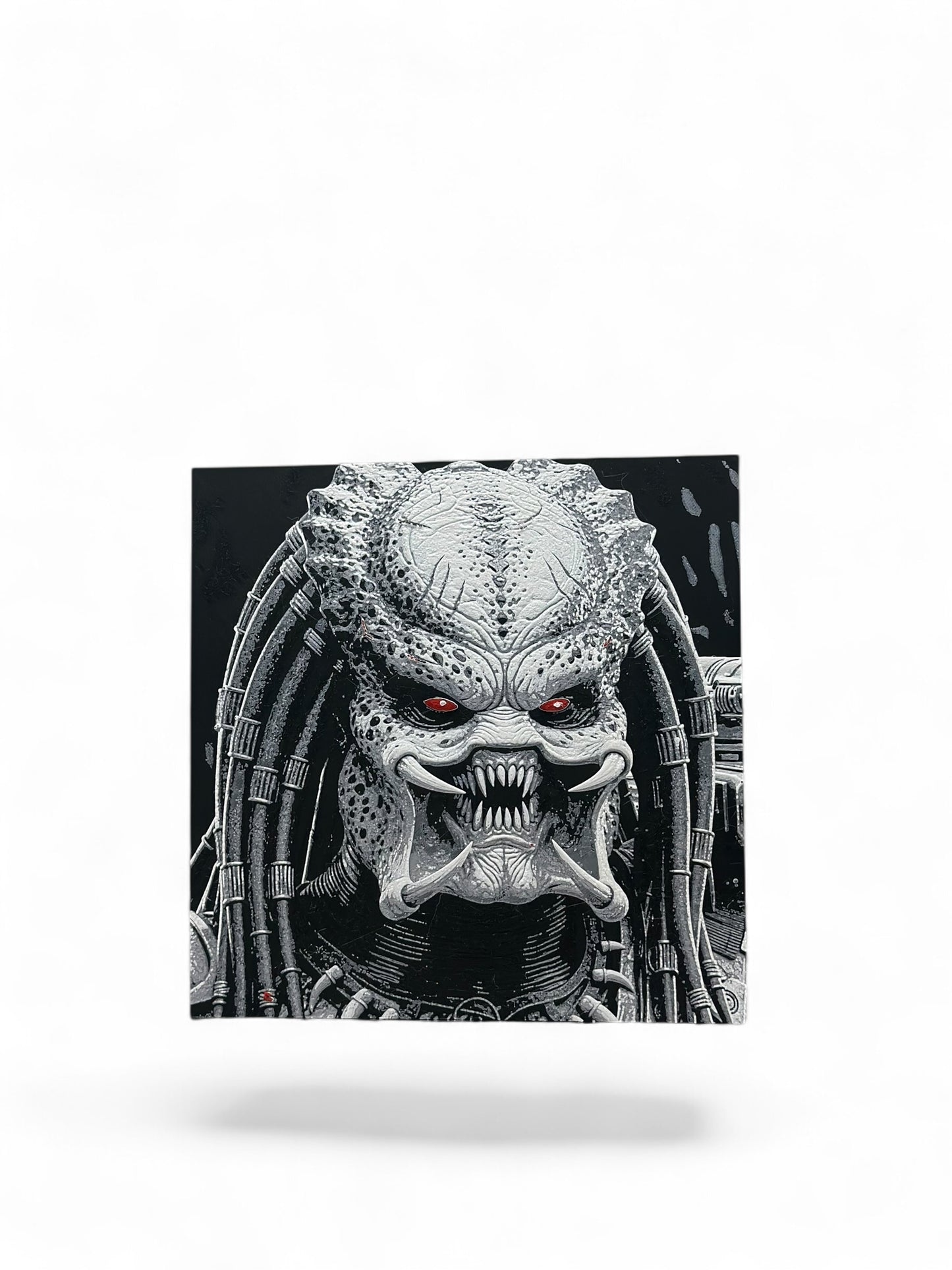 Predator 3D artwork in wood frame