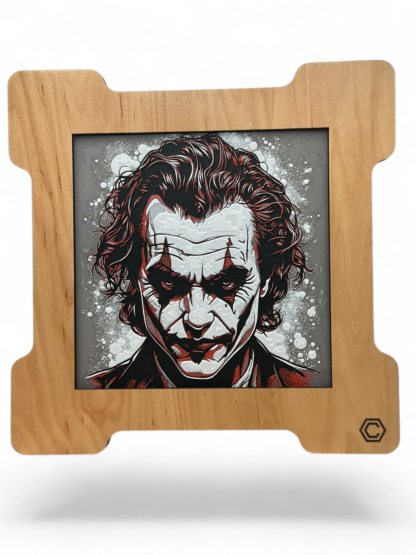 Joker 3D artwork in wood frame