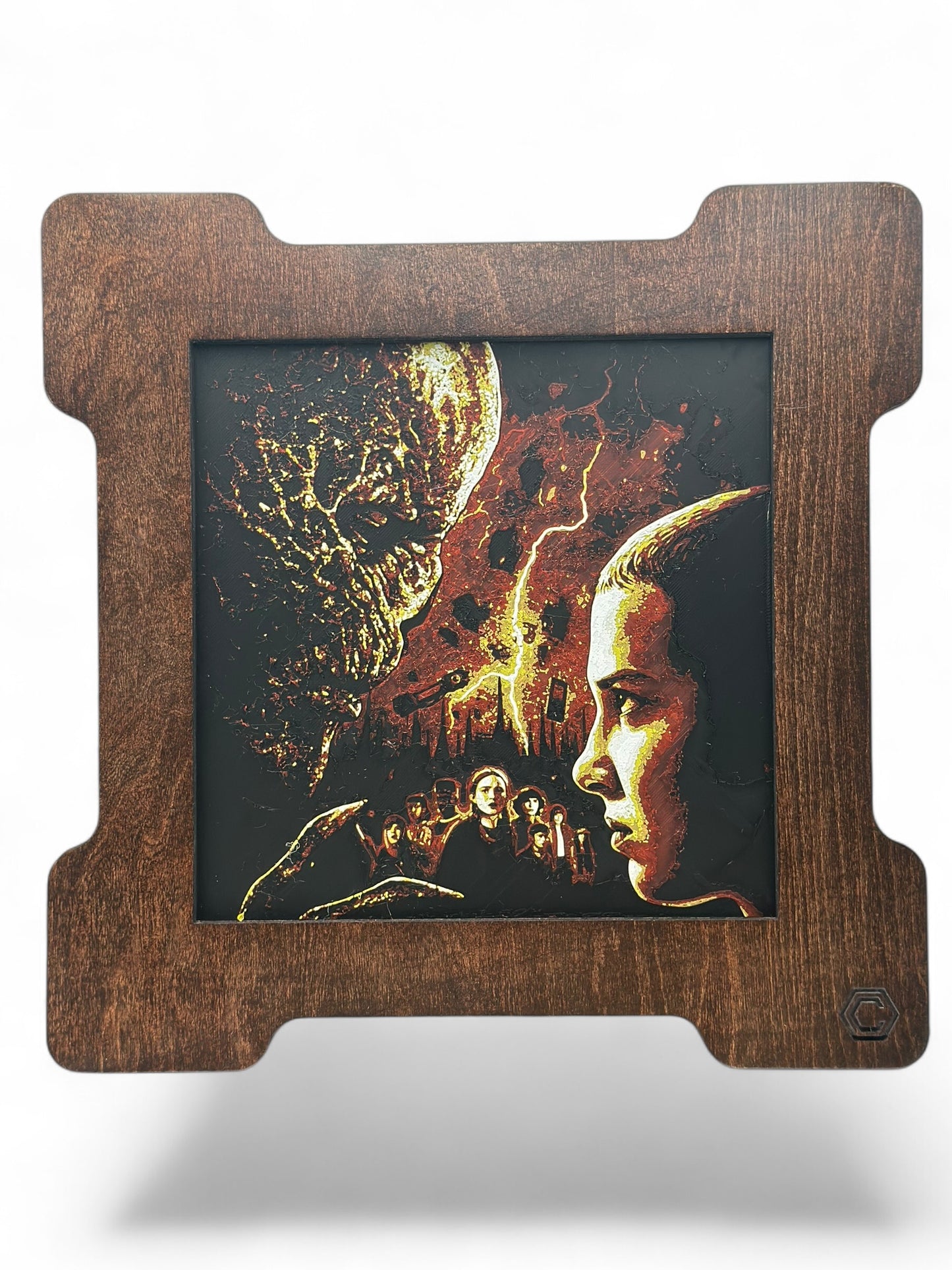 Stranger 3D artwork in wood frame