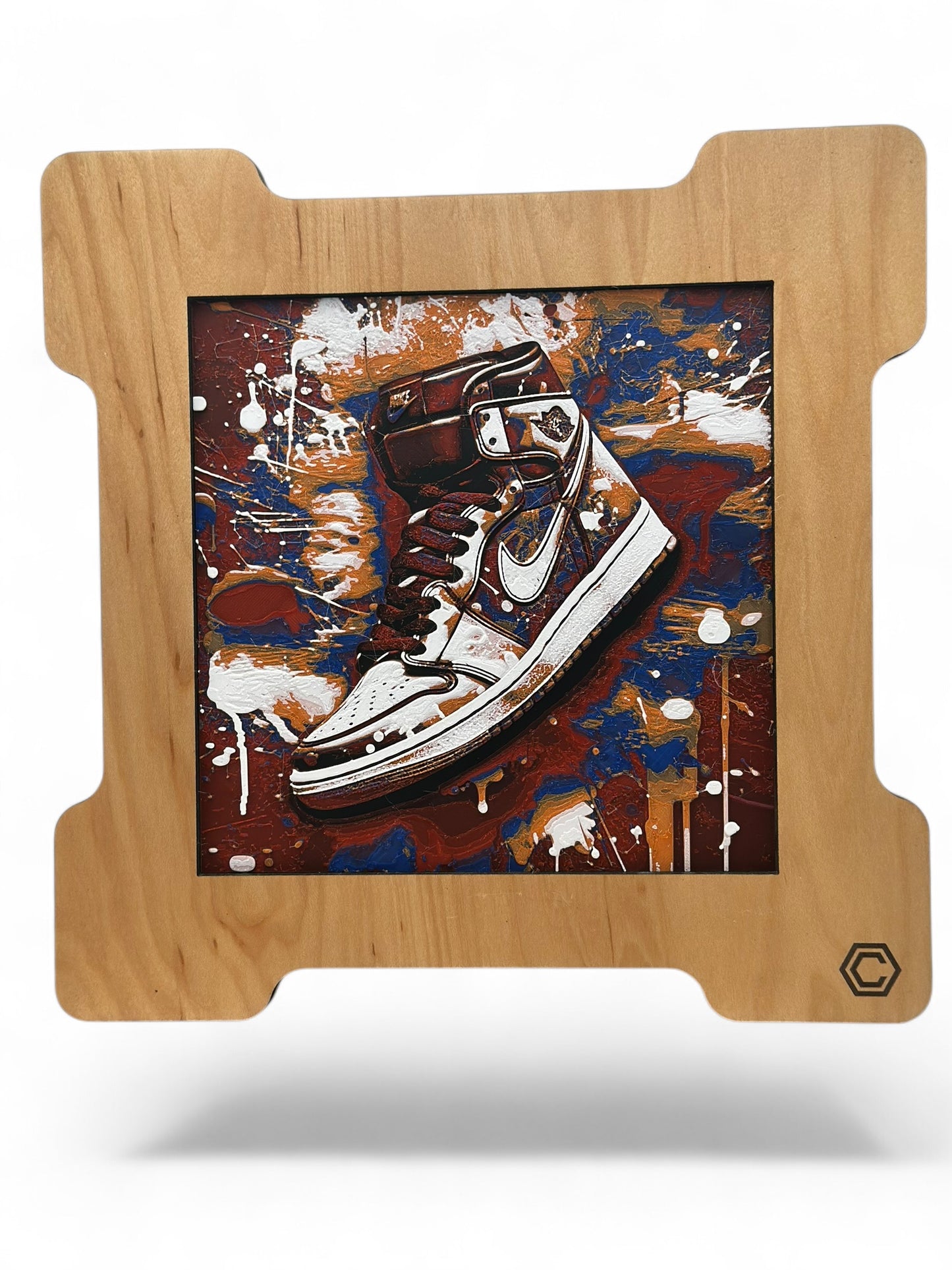 Shoes 2 3D artwork in wood frame
