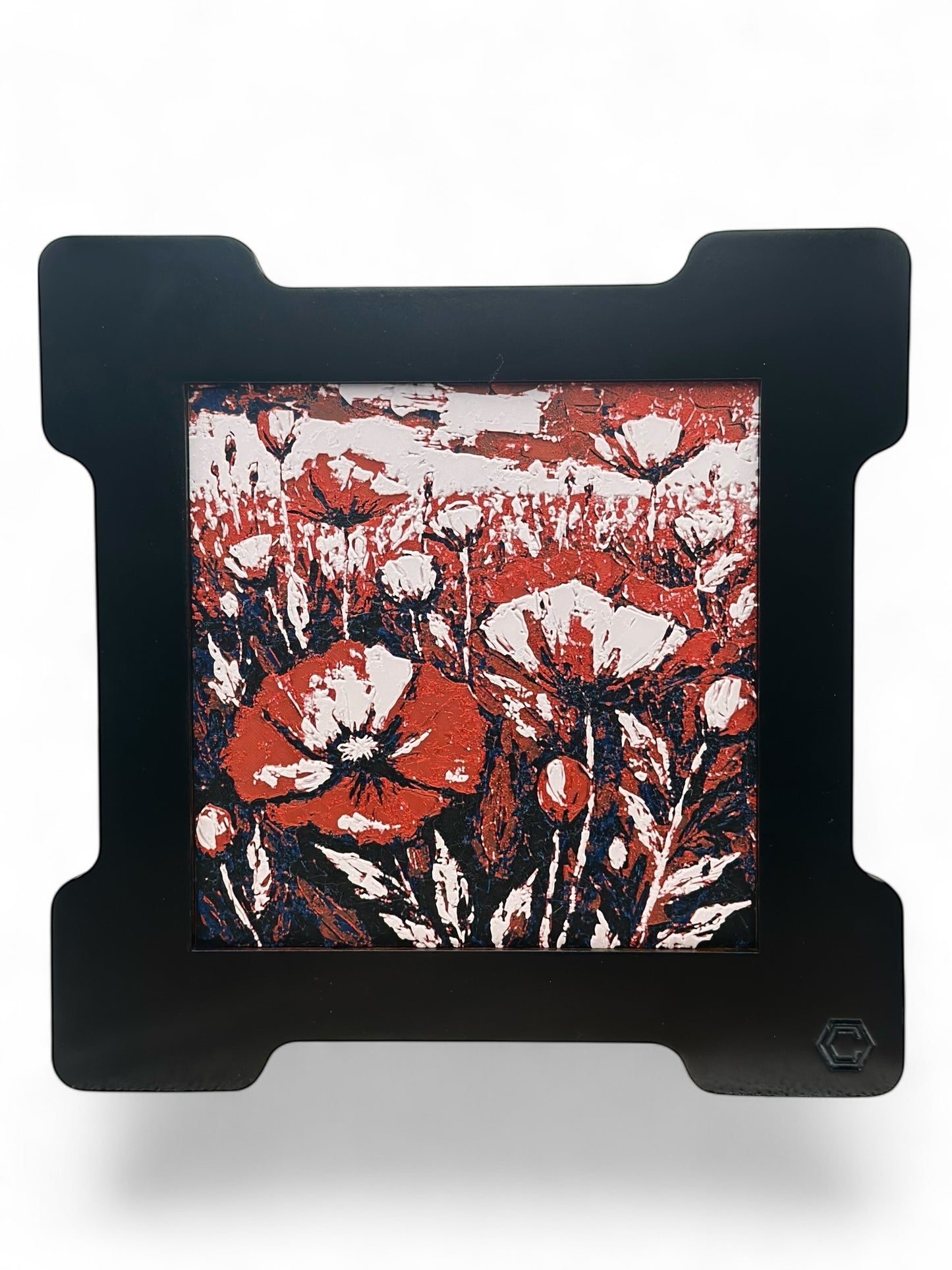 Flower Field 3D artwork in wood frame