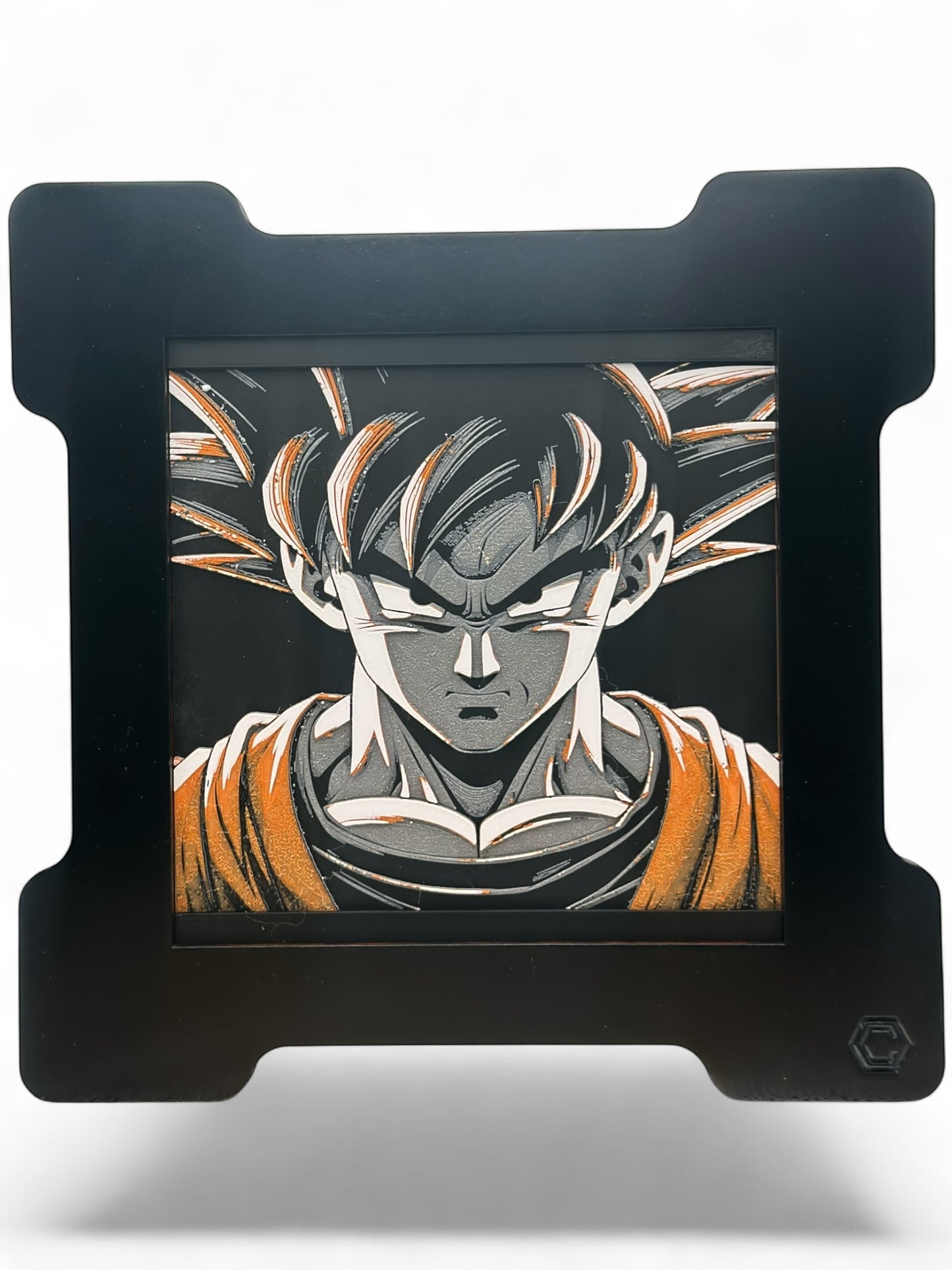 Goku 3D artwork in wood frame