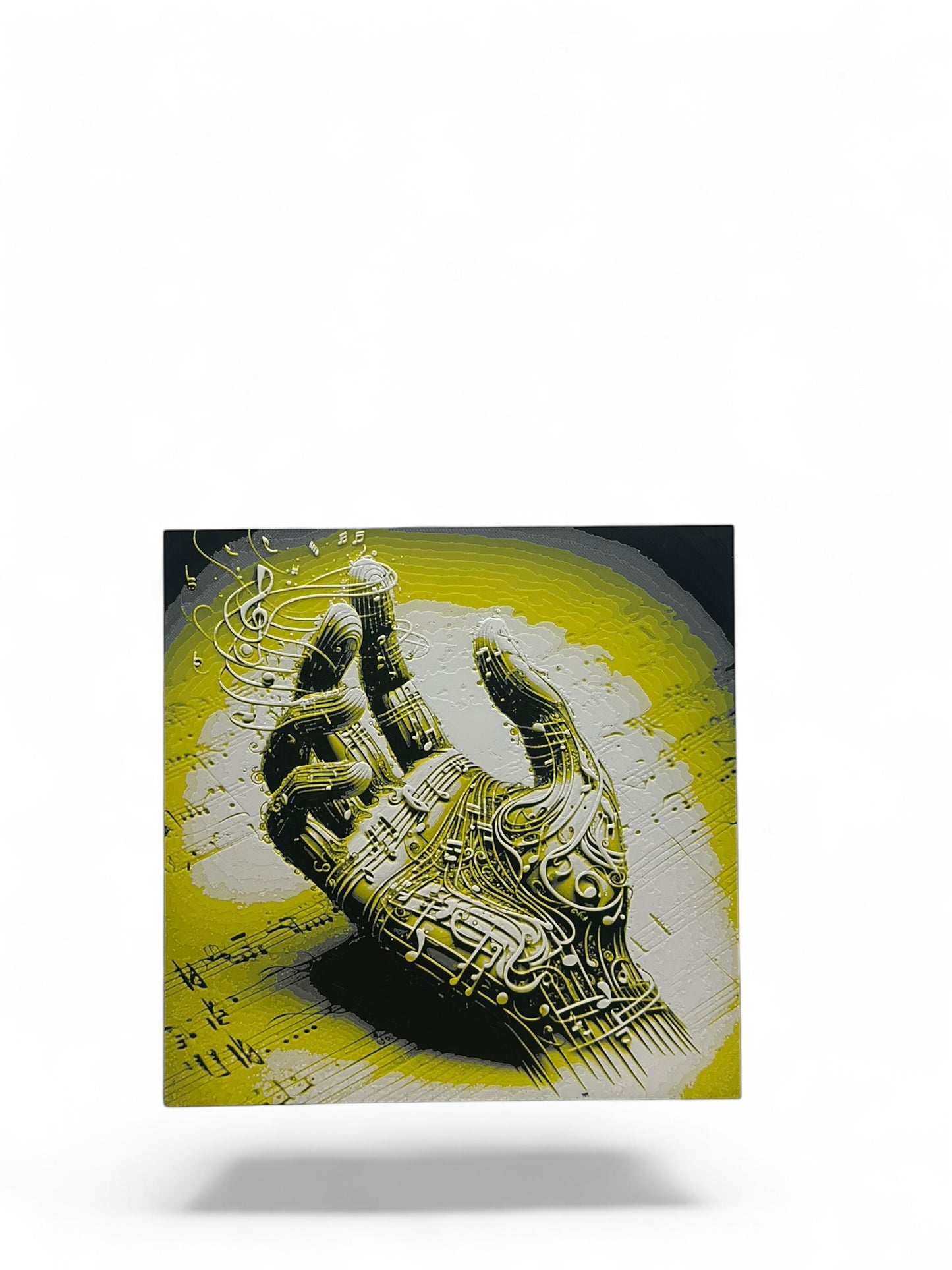 Music Hand 3D artwork in wood frame